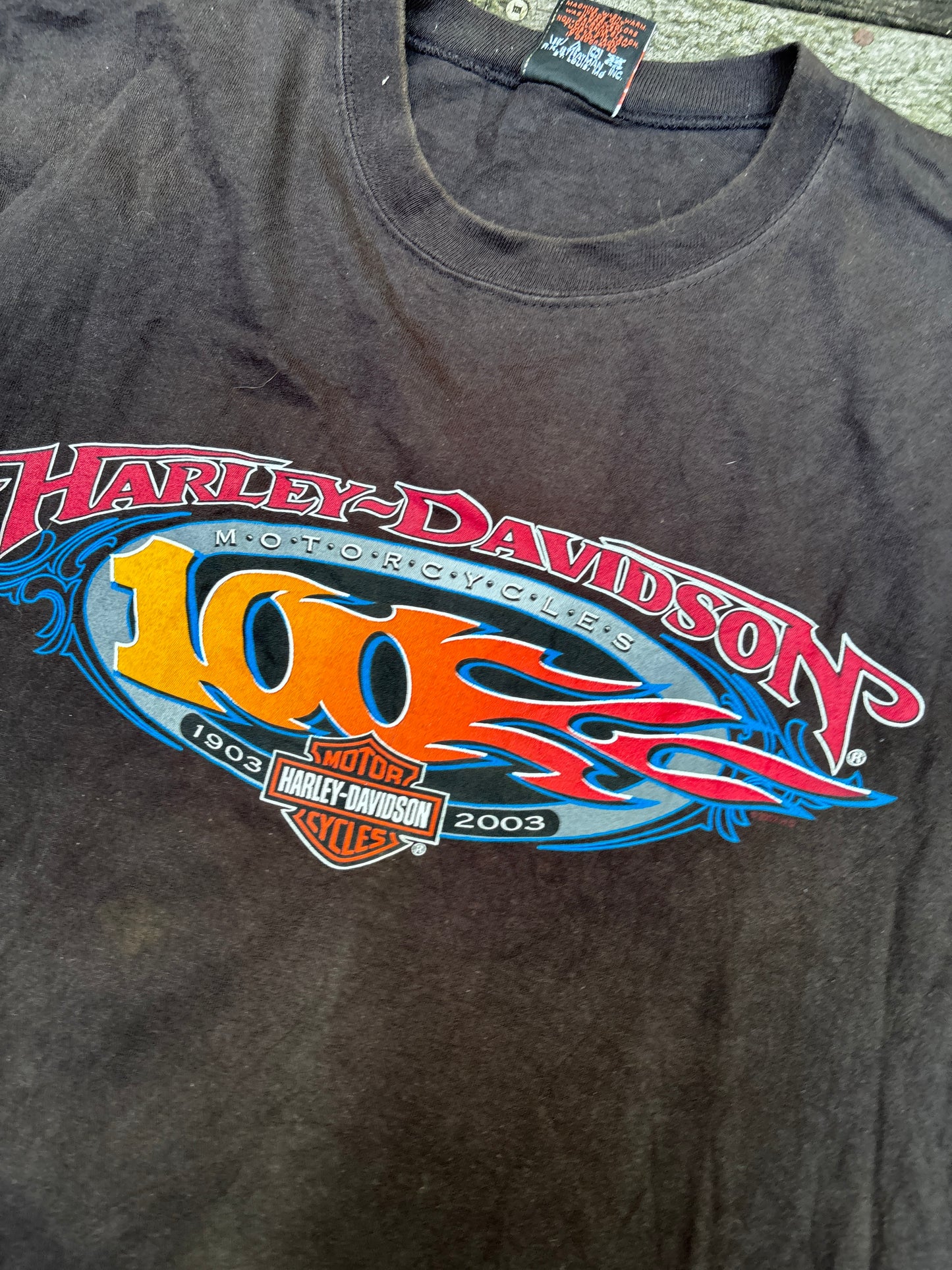 Vintage Harley Davidson 100 Years T-shirt Sz XL Black