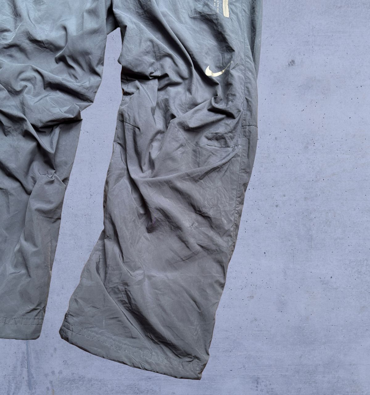 Classic Nike Track Pants Women’s XS/S Grey Blue Spell Out Wide Leg Tech Wear