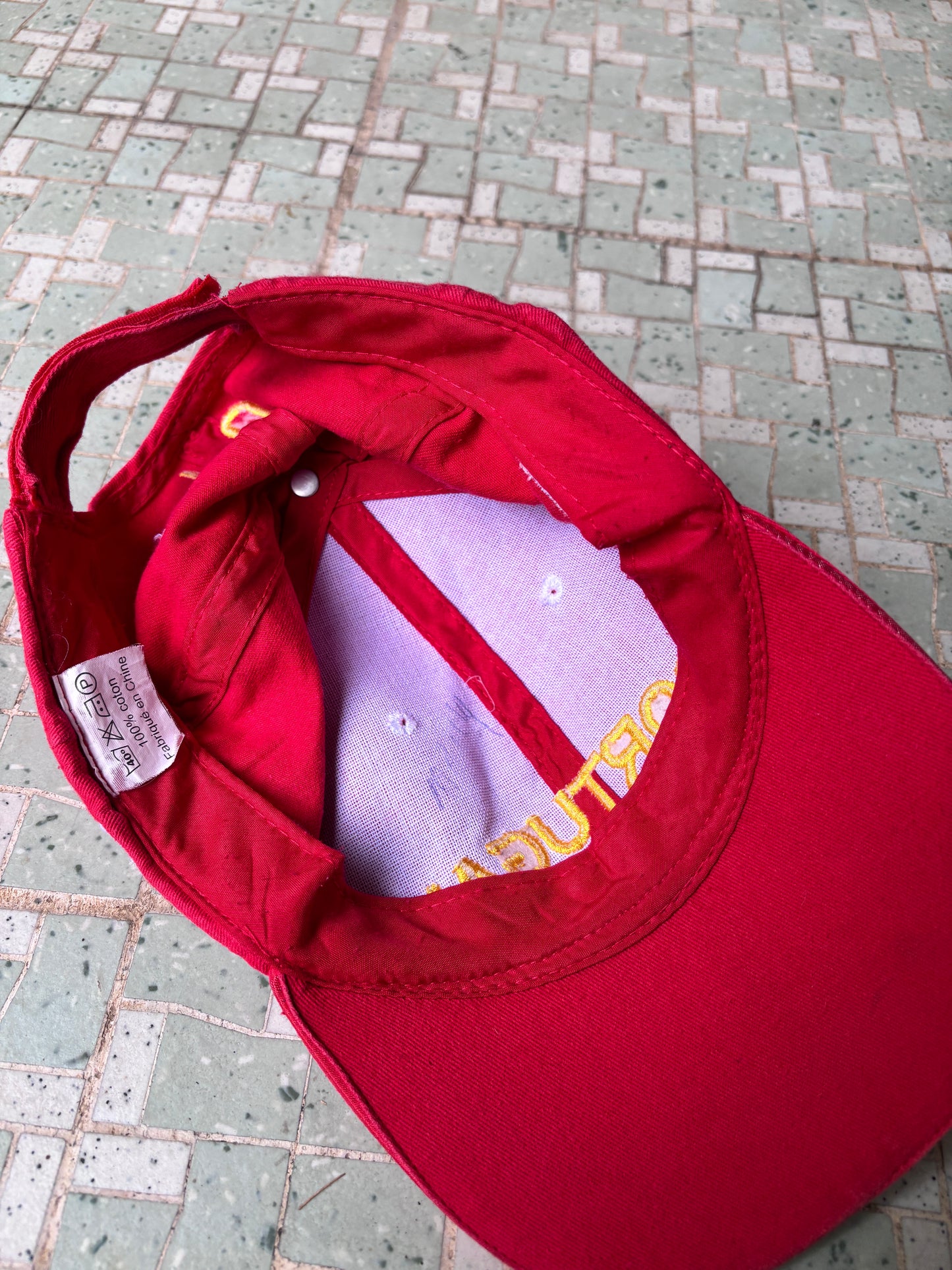 Portugal National Hat OSFM Red Football Supporter Cap