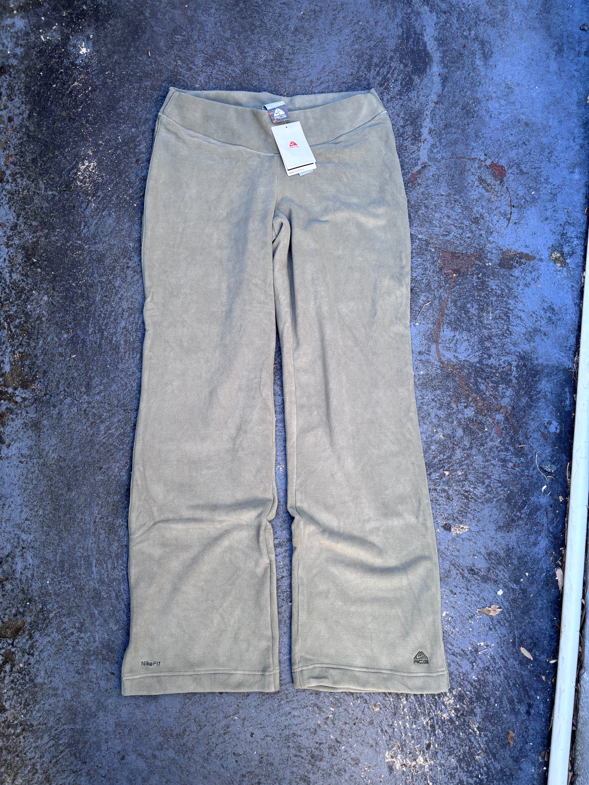 Vintage Y2K Nike ACG Track Pants Women’s M Green NWT Fleece Therma-Fit