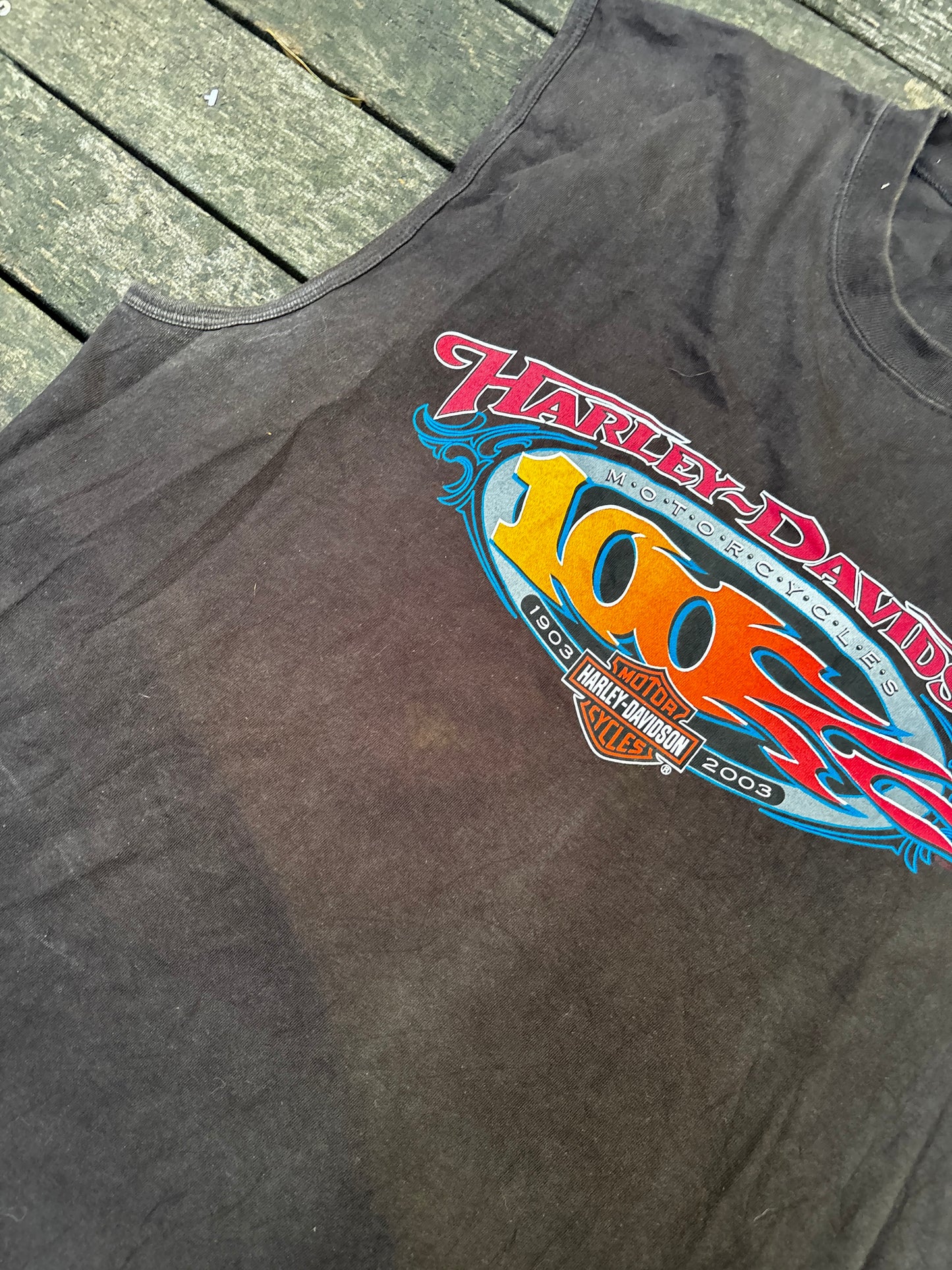 Vintage Harley Davidson 100 Years T-shirt Sz XL Black