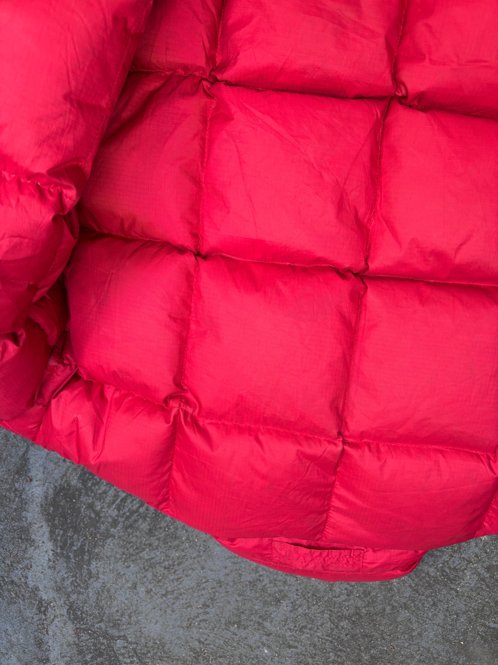 Vintage 90s Polo Ralph Lauren Down Jacket Sz M Red Puffer Embroidered Logo Boxy
