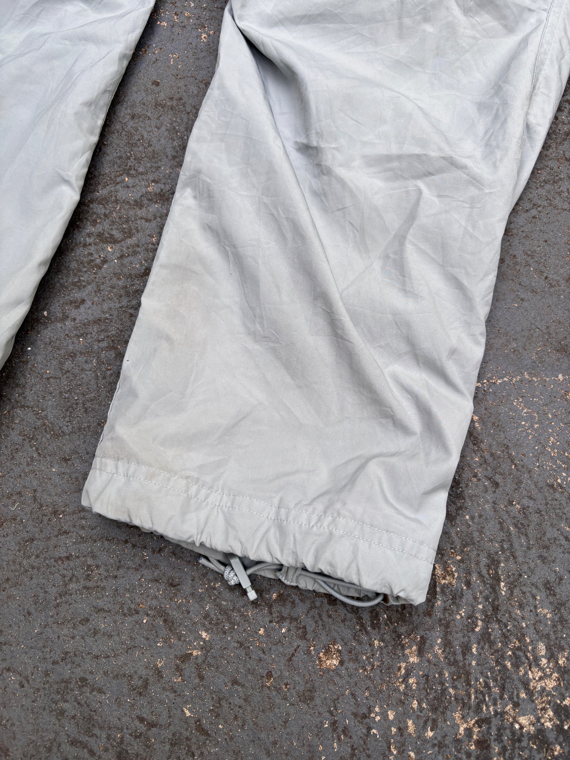 Vintage 90s Adidas Track Pants Size M Double Grey Mesh Lined Nylon Windbreakers