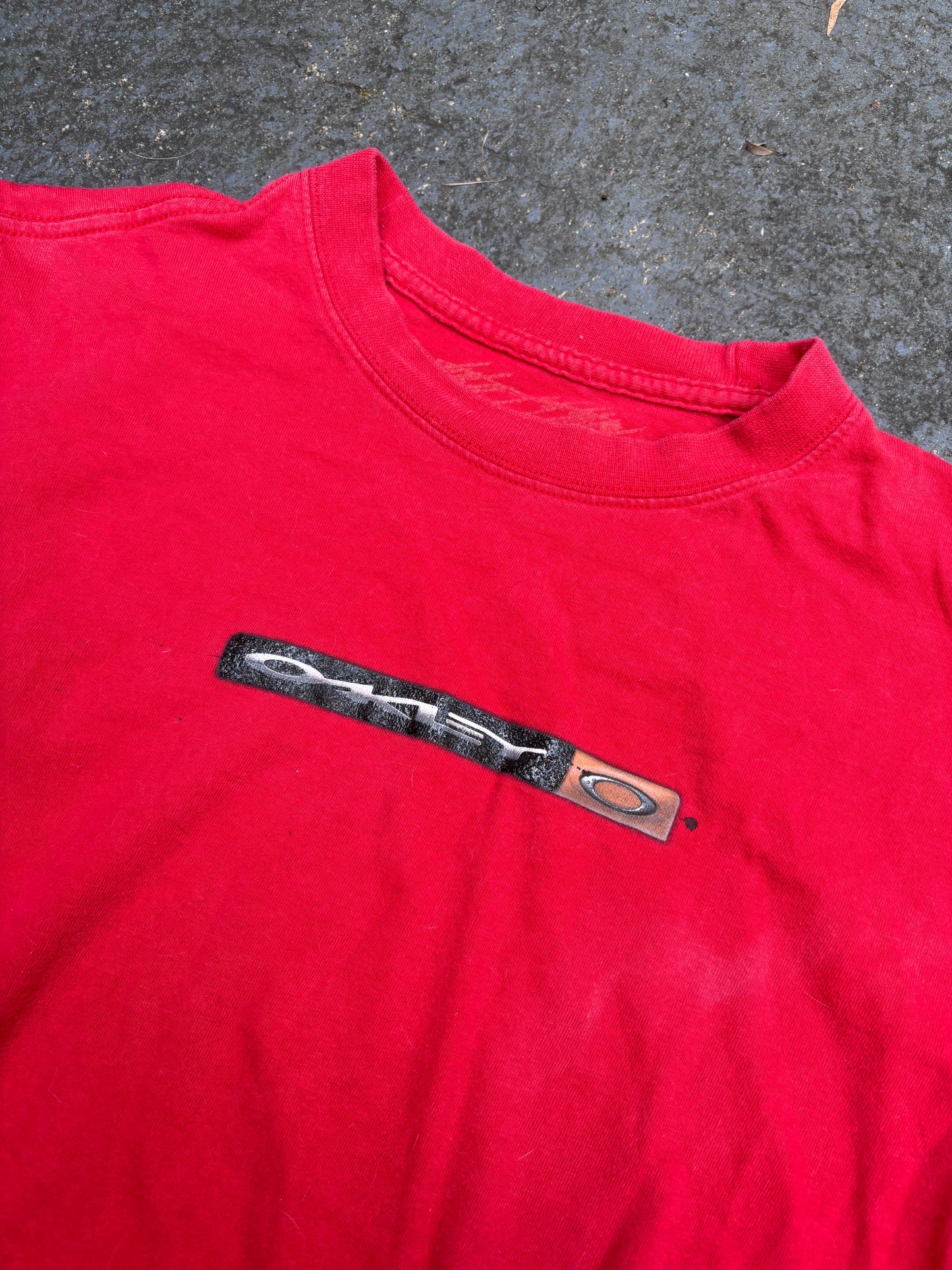 Vintage Y2K Oakley T-shirt Size S Red Spell Out Classic Logo Crew Neck