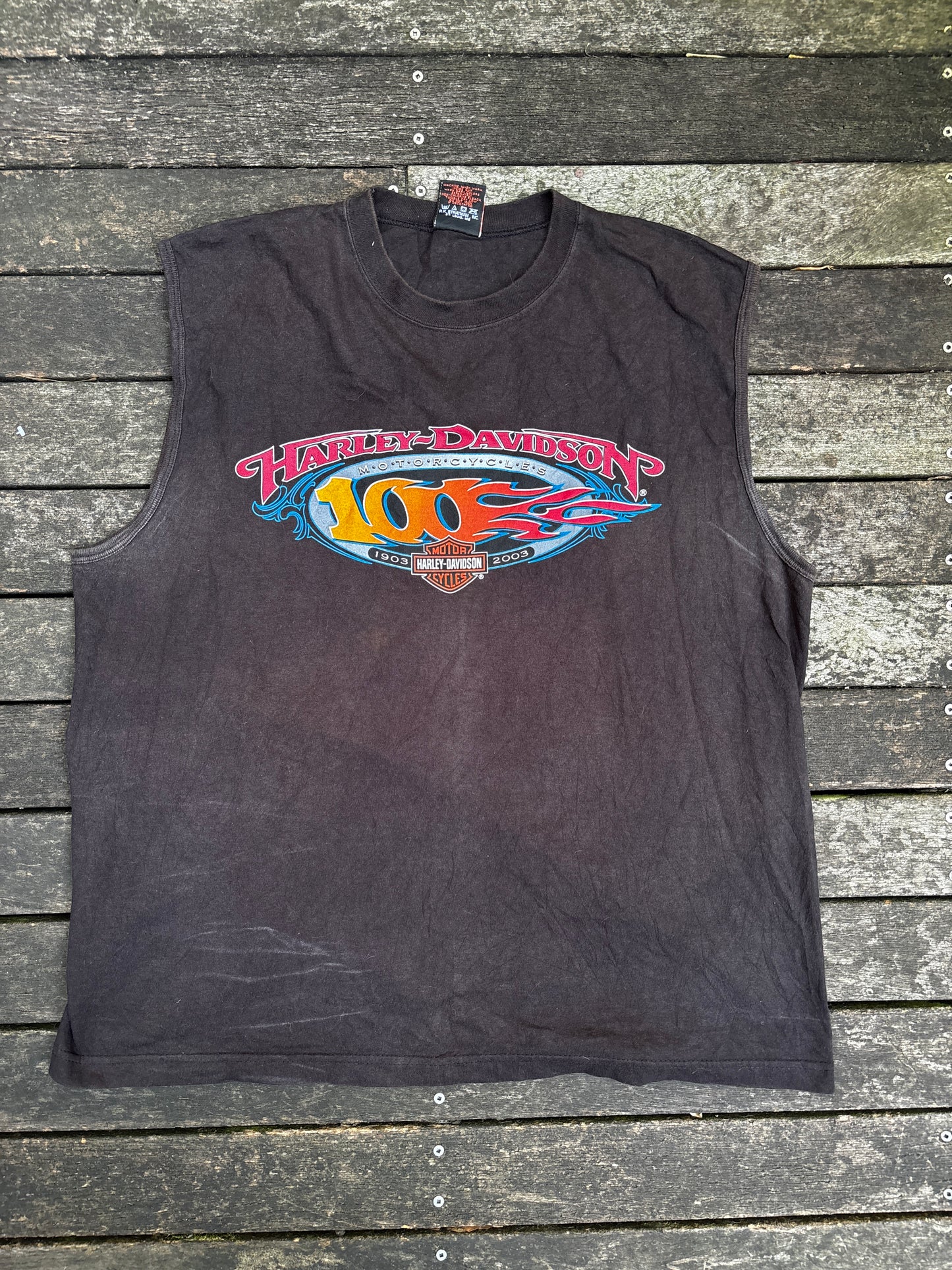 Vintage Harley Davidson 100 Years T-shirt Sz XL Black