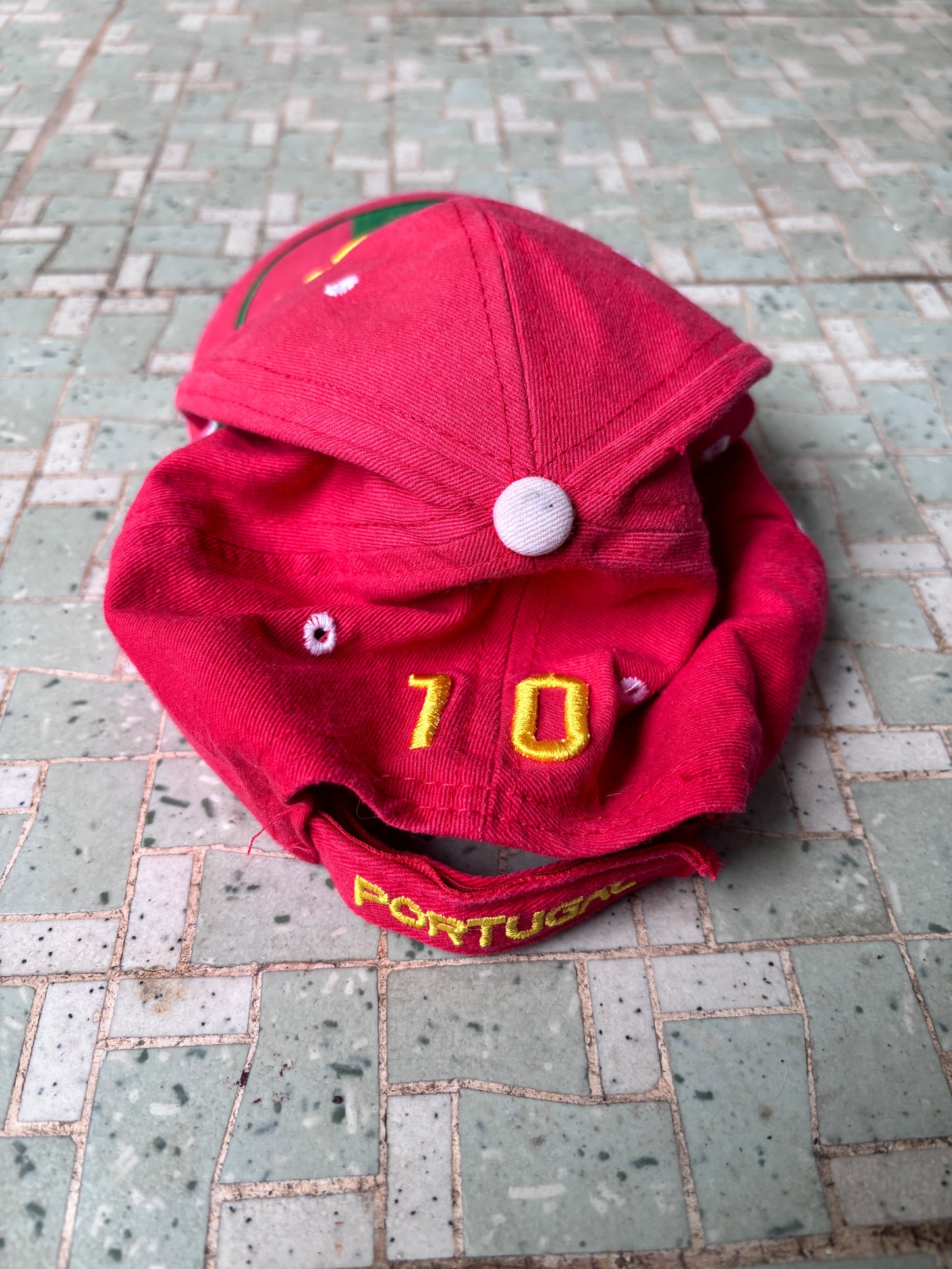 Portugal National Hat OSFM Red Football Supporter Cap