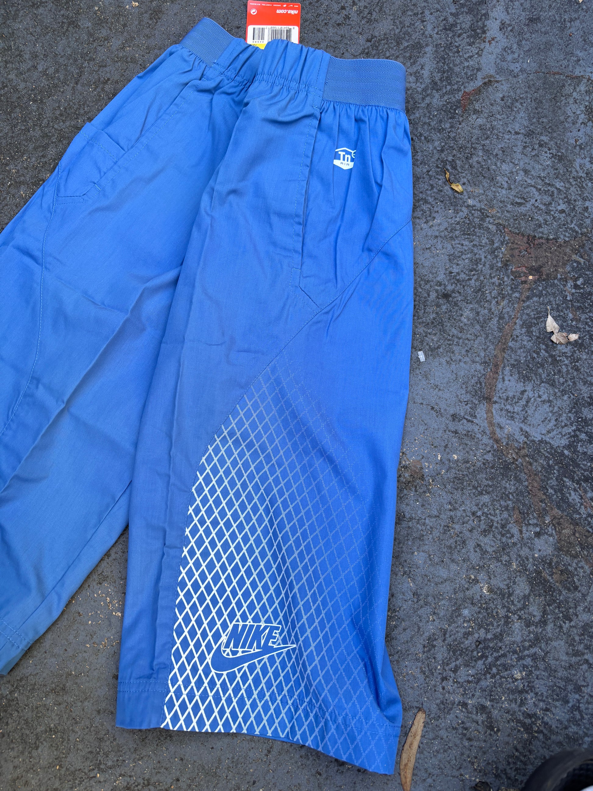 Vintage Y2K Nike Tn 3/4 Track Pants Unisex Size S Blue White Details Classic Nylon Windbreakers