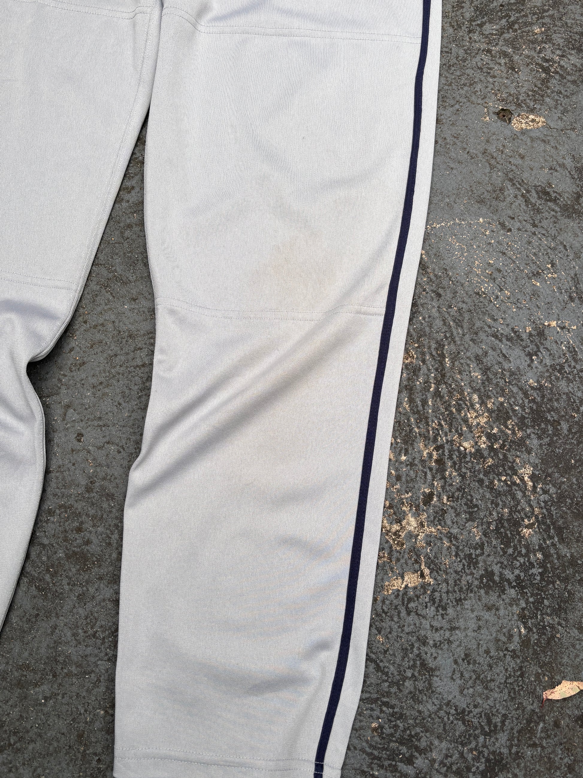 Vintage Y2K/2010s Nike Baseball Track Pants M Grey Navy Side Detail Straight Leg