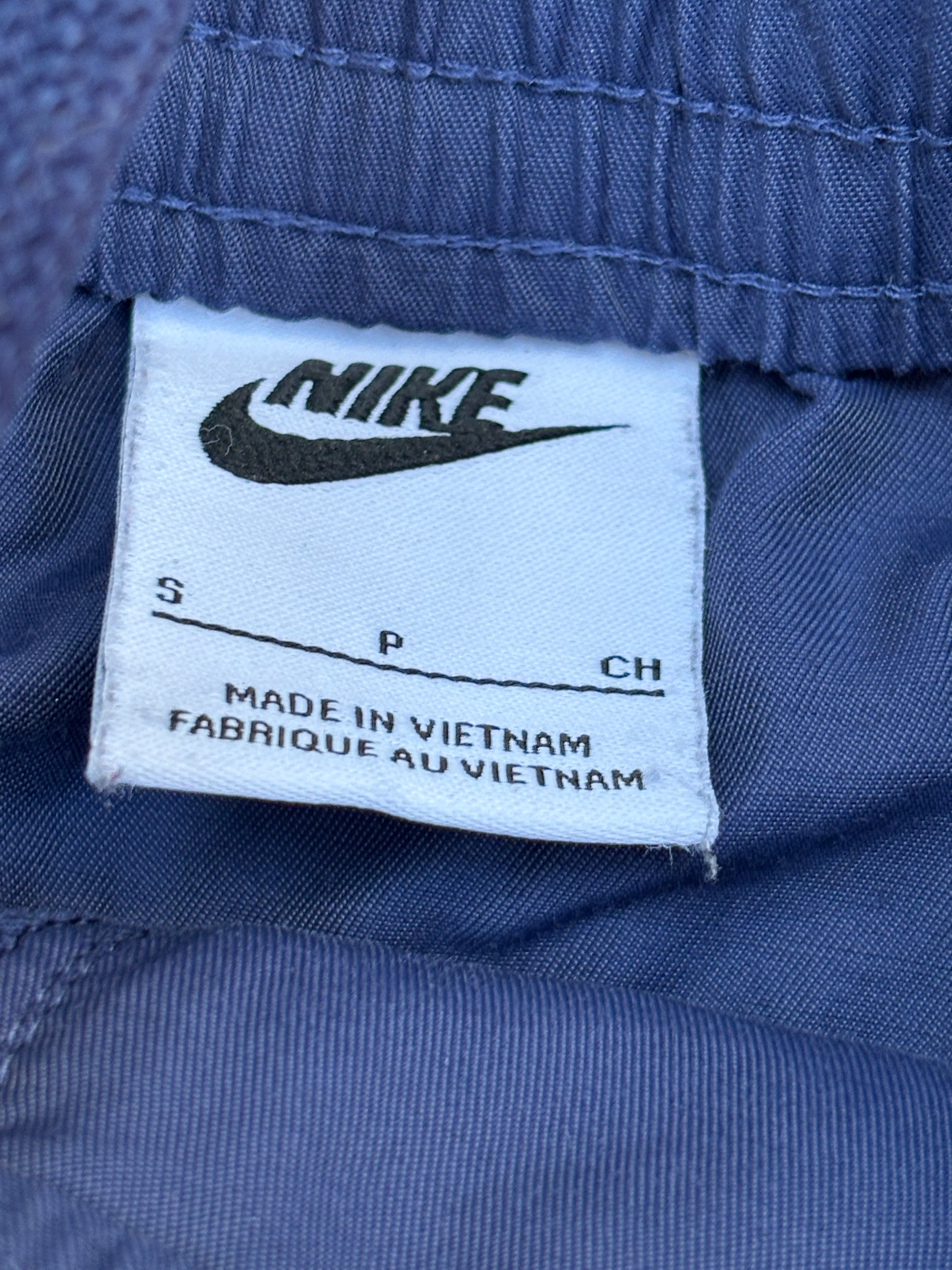 Nike Cargo Track Pants Women’s Size S Blue White Logo Straight Leg