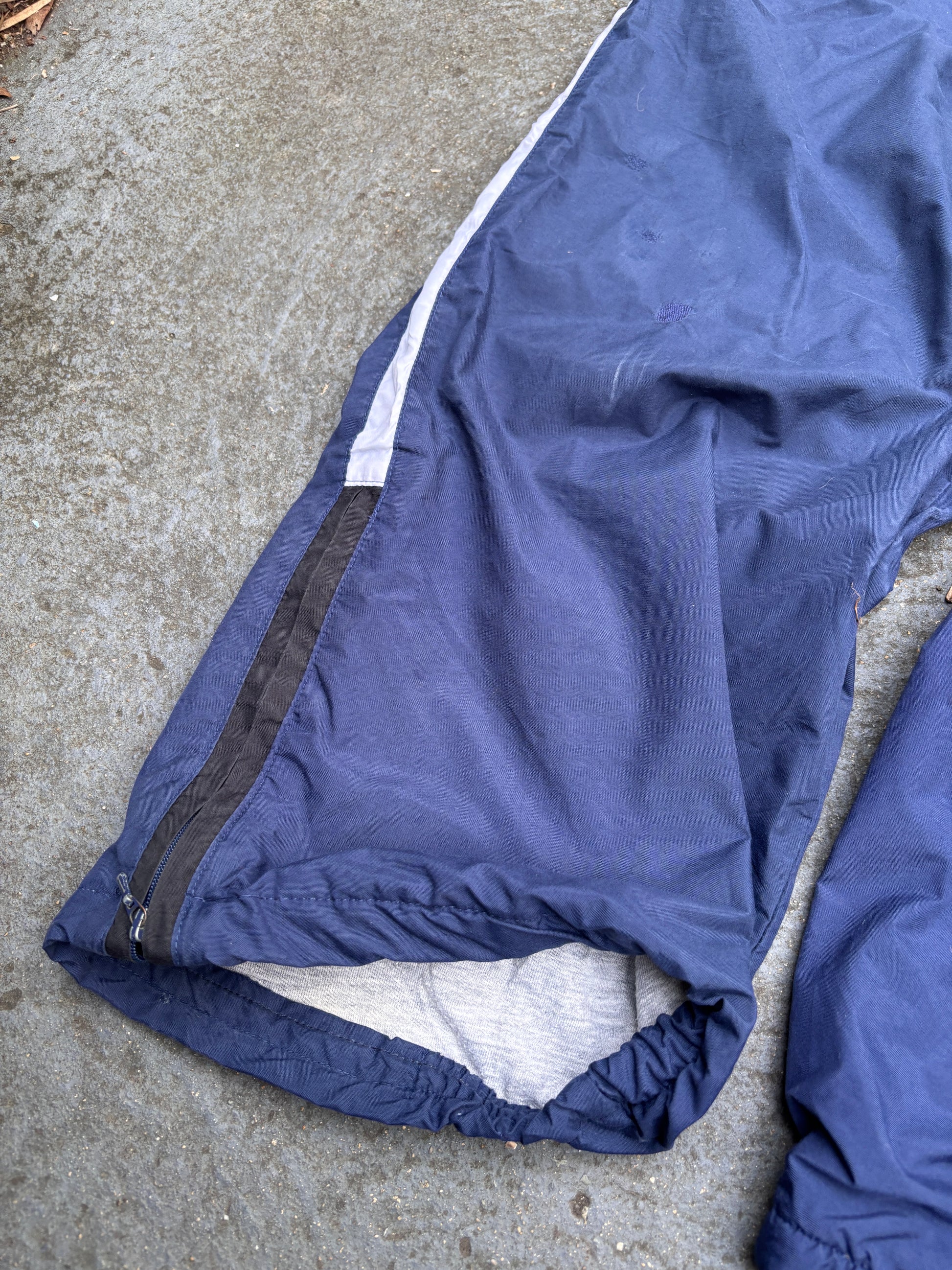 Vintage Y2K Nike Track Pants Womens M Navy White Detail 3/4 Length Wide Leg