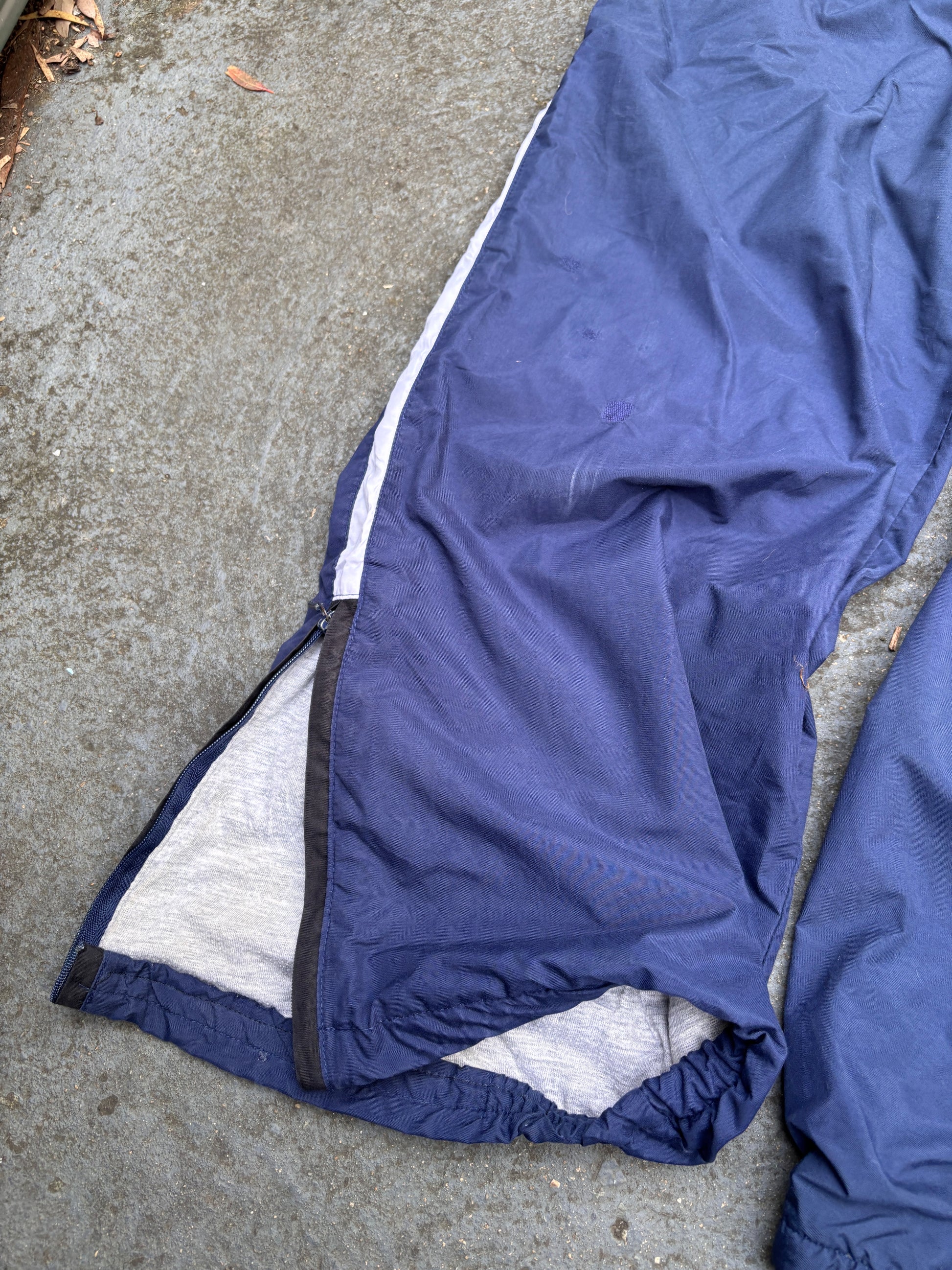 Vintage Y2K Nike Track Pants Womens M Navy White Detail 3/4 Length Wide Leg
