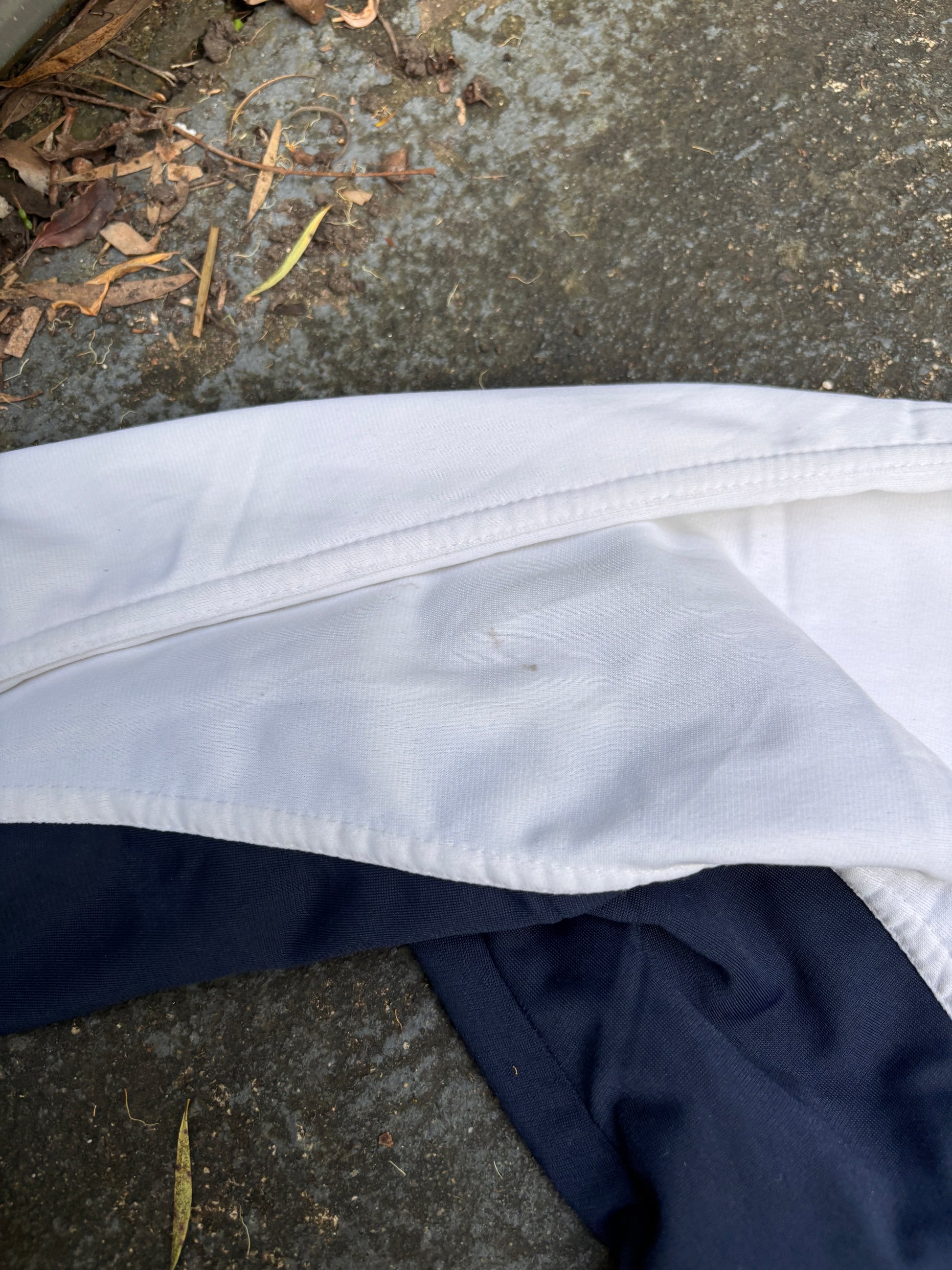 Vintage 90s Nike Jacket Size M Navy White Detail Spell Out Logo Full Zip Mock Neck