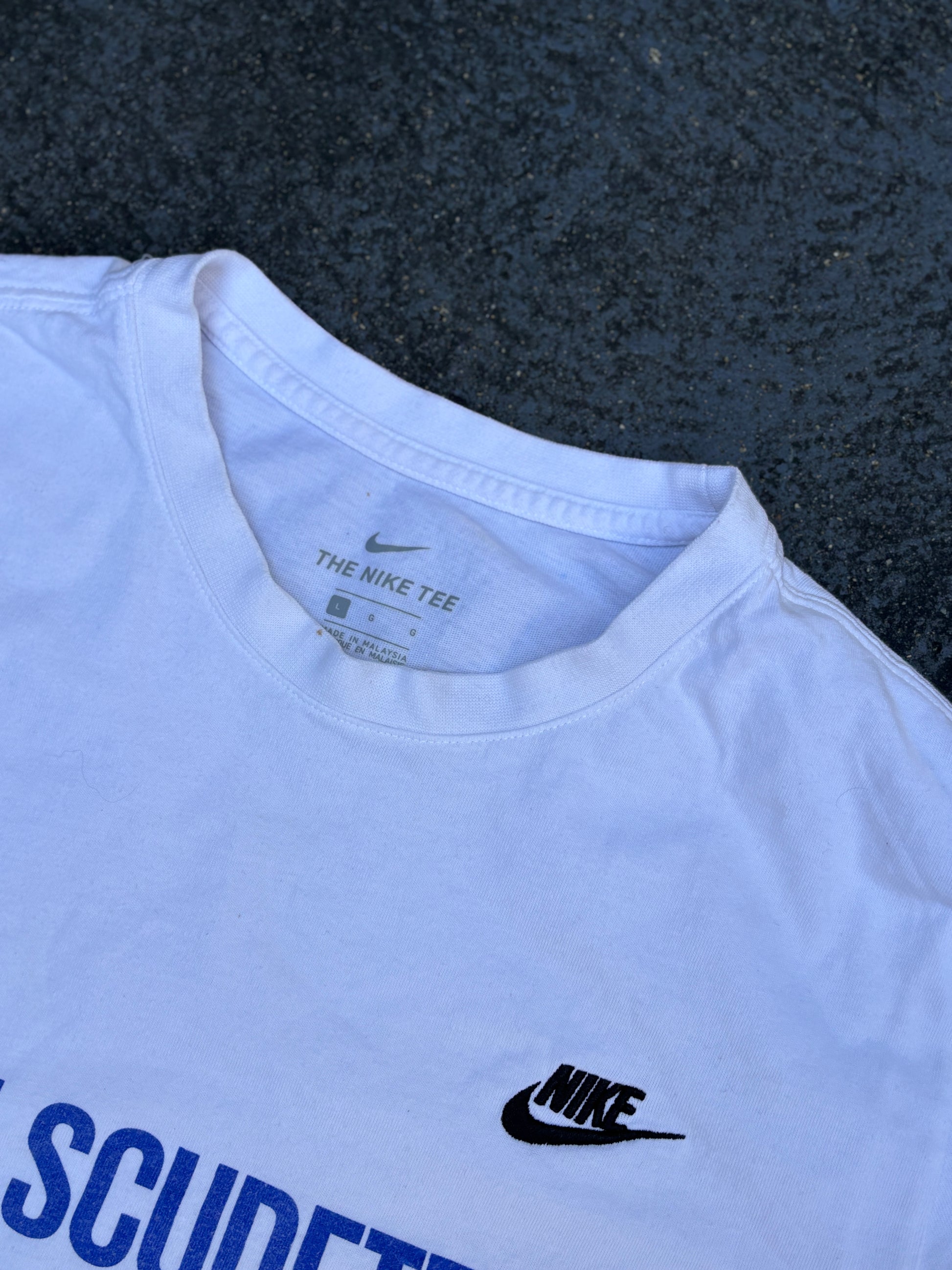 Nike Inter Milan T-shirt Size L White Chest Logos Italian Flag 2021 Issue