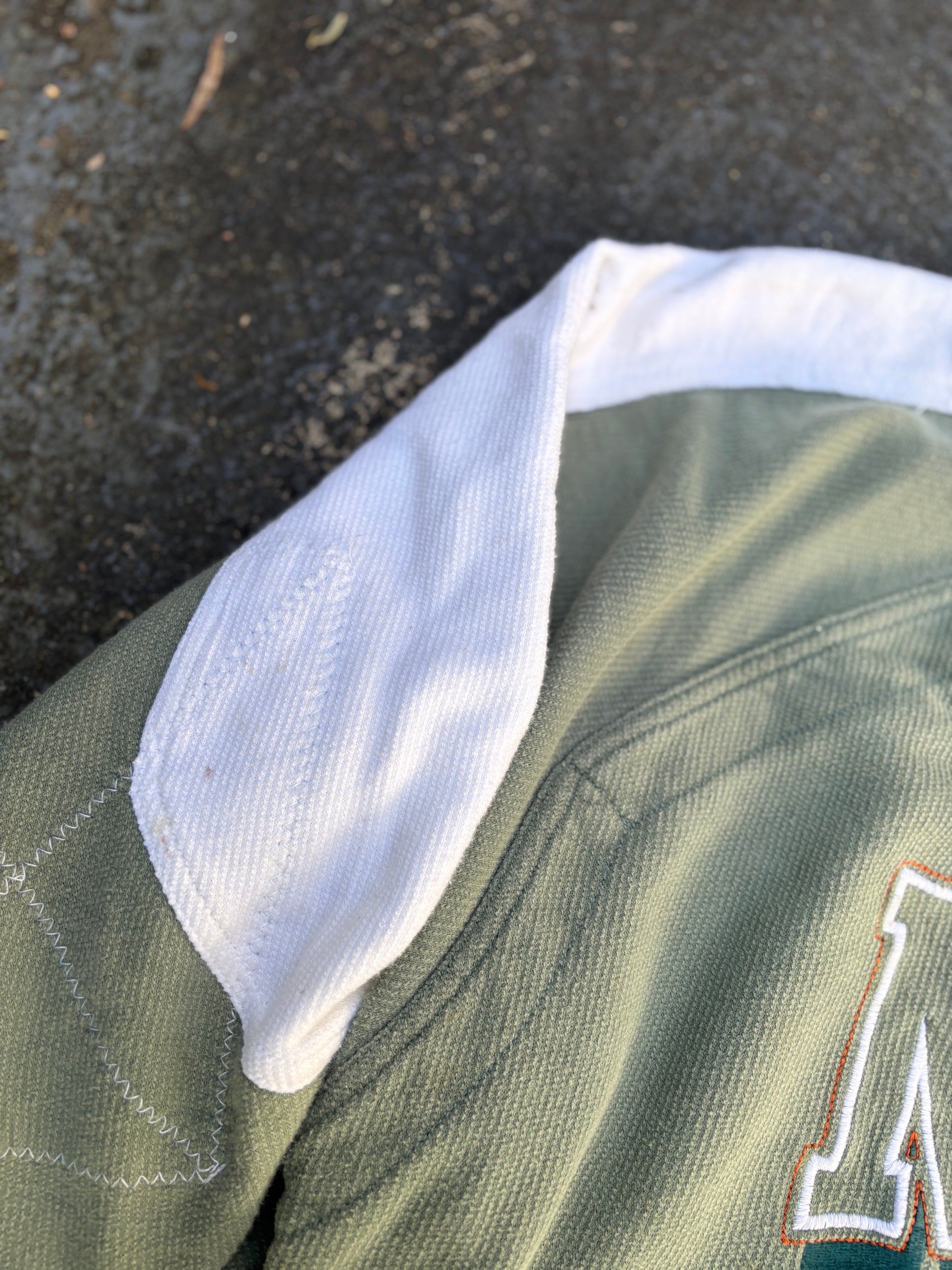 Vintage 90s Nike Jumper Size L Green Waffle Texture Spell Out Sweatshirt