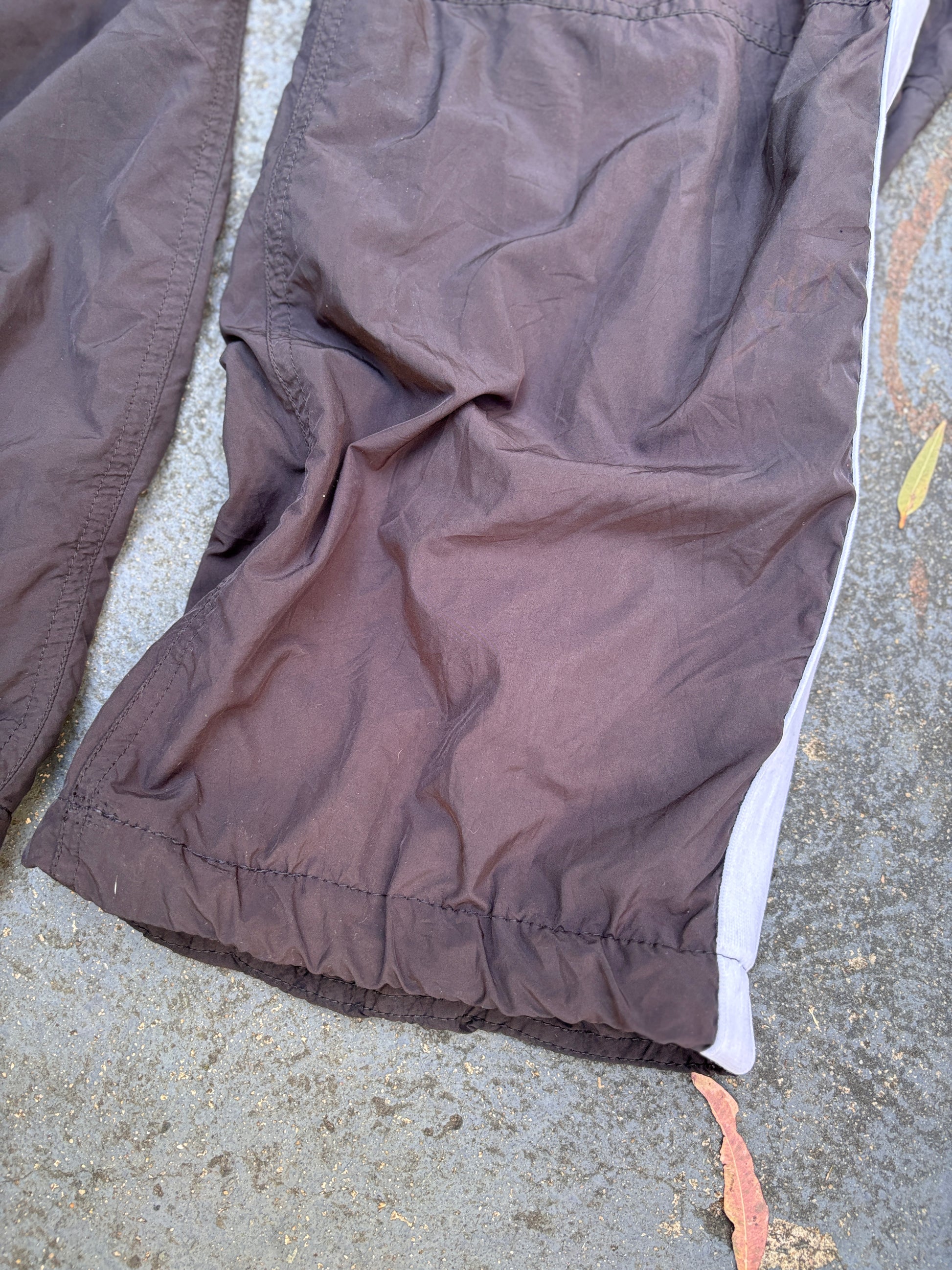 Vintage Y2K Nike Track Pants Women’s Size M Black Grey Detail Wide Leg Cuffed Ankle