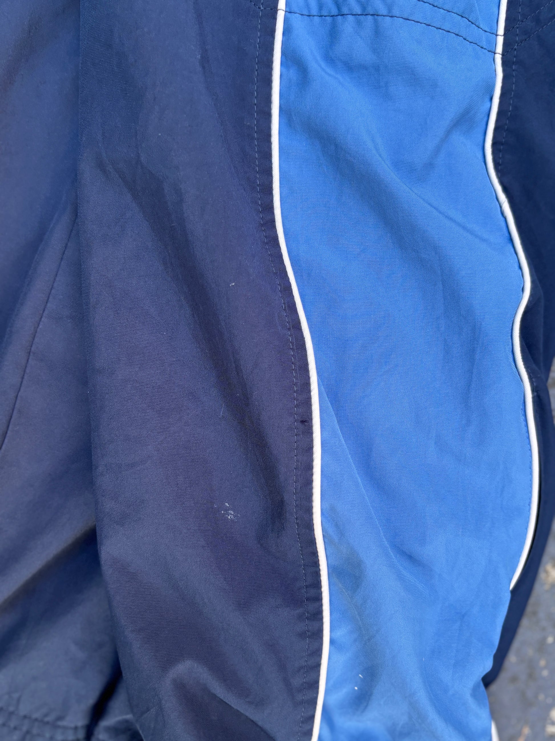 Vintage Y2K Nike Track Pants Women’s L Two-Tone Blue Cargo Wide Leg