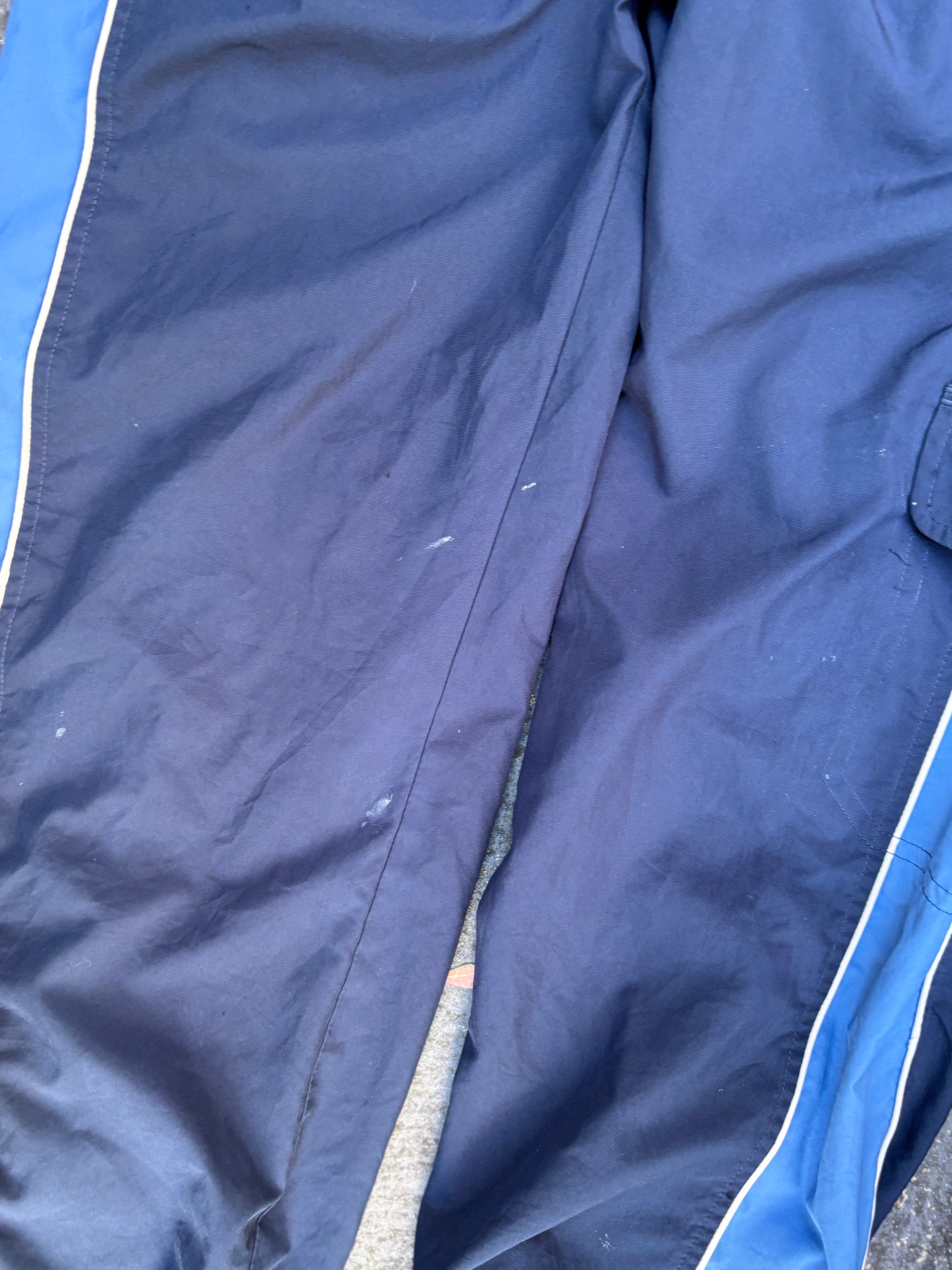 Vintage Y2K Nike Track Pants Women’s L Two-Tone Blue Cargo Wide Leg