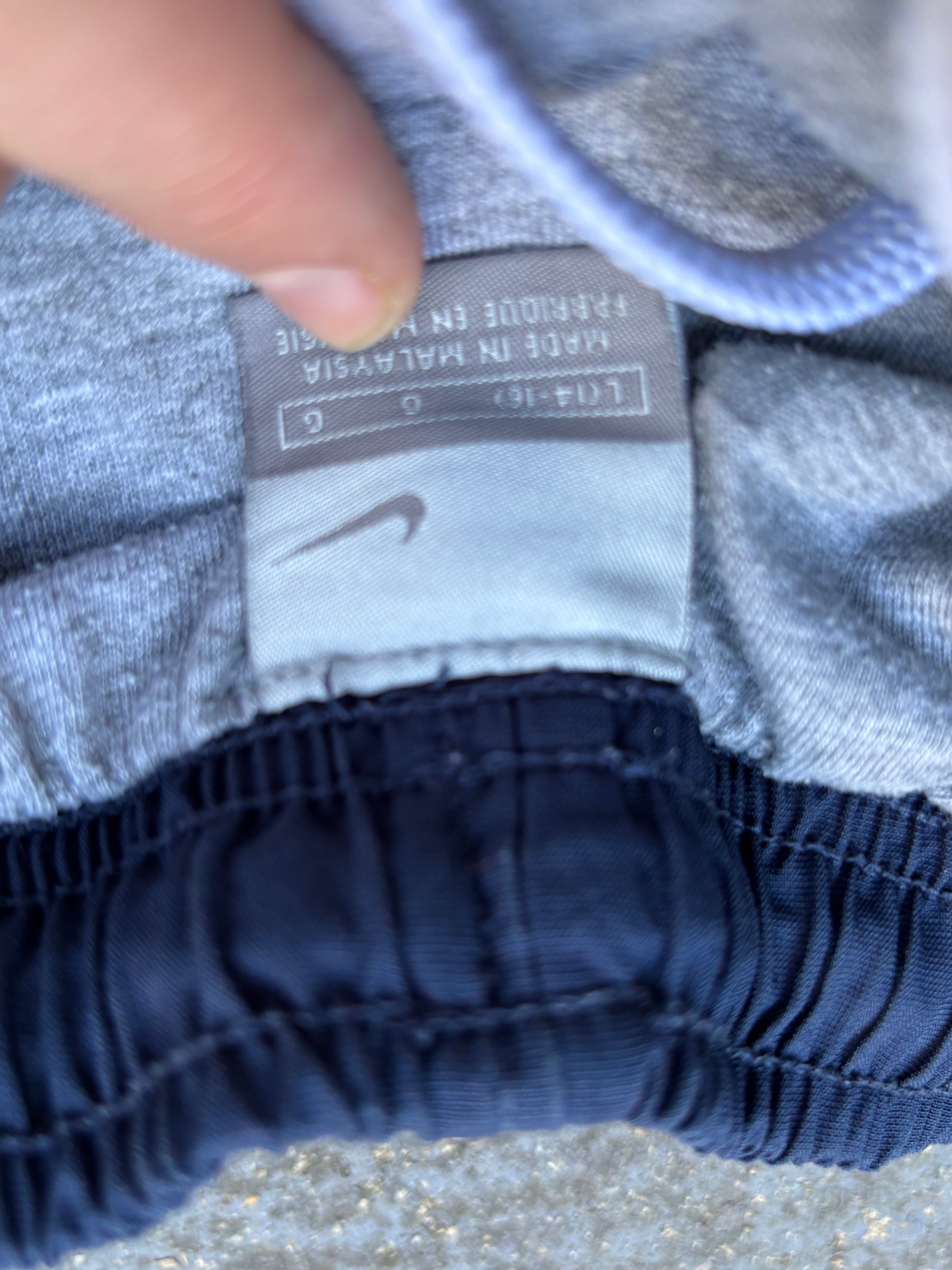 Vintage Y2K Nike Track Pants Women’s L Two-Tone Blue Cargo Wide Leg