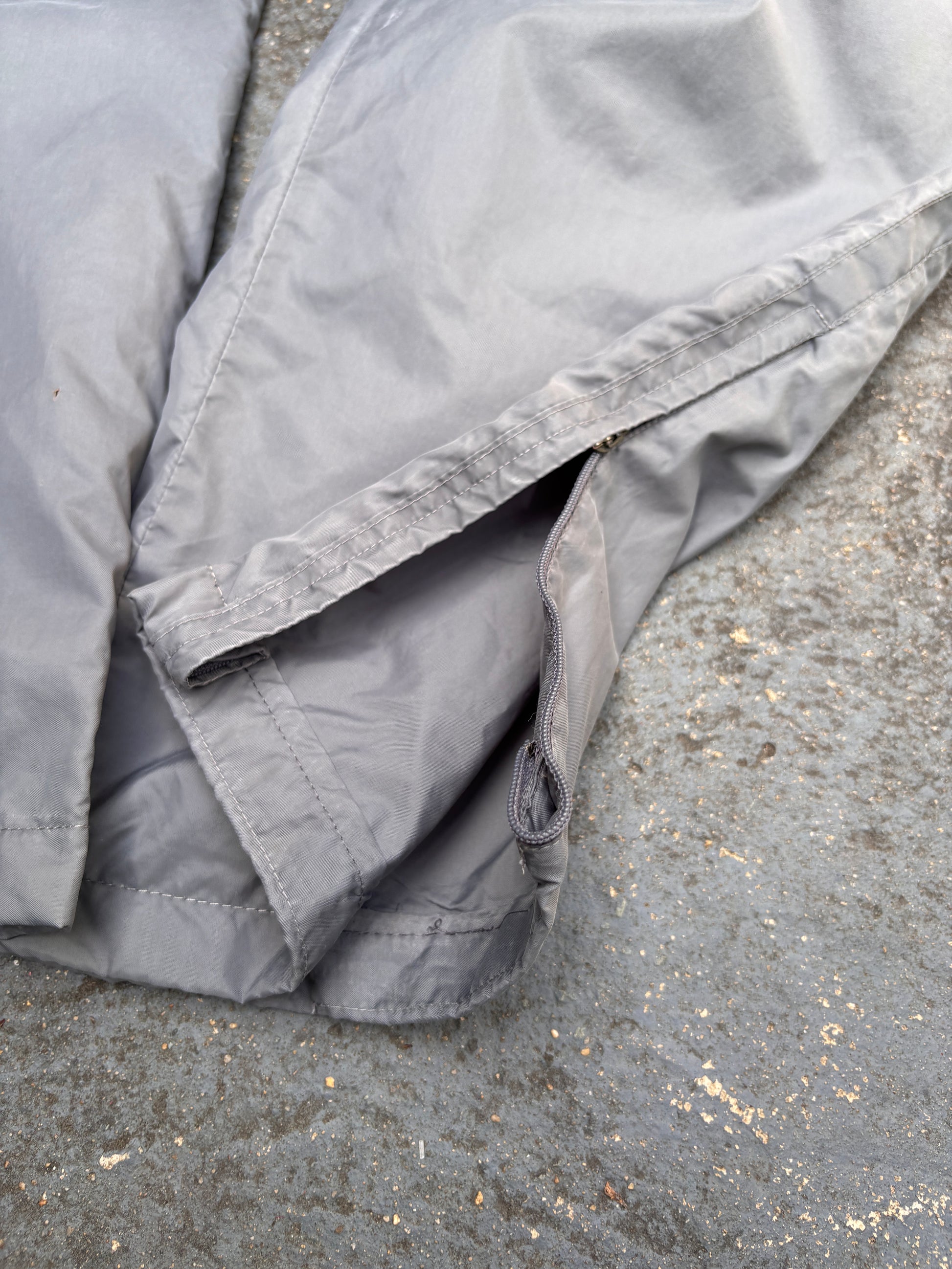 Vintage Y2K Nike Track Pants Size M Grey Black Ankle Swoosh Wide Leg Windbreaker