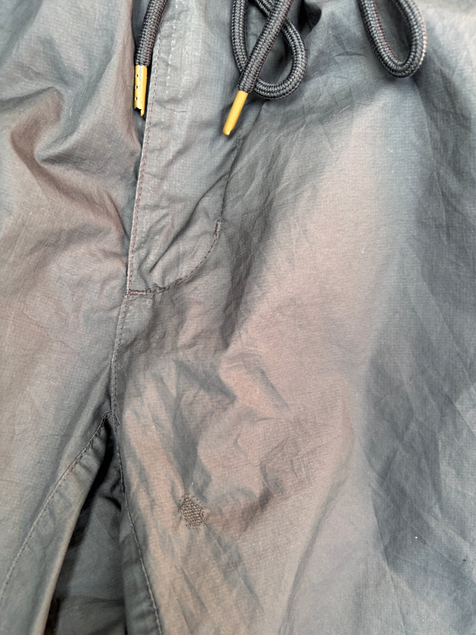 Nike Track Pants Women’s Size L Black Hip Logo Tapered Button Zip Drawstring