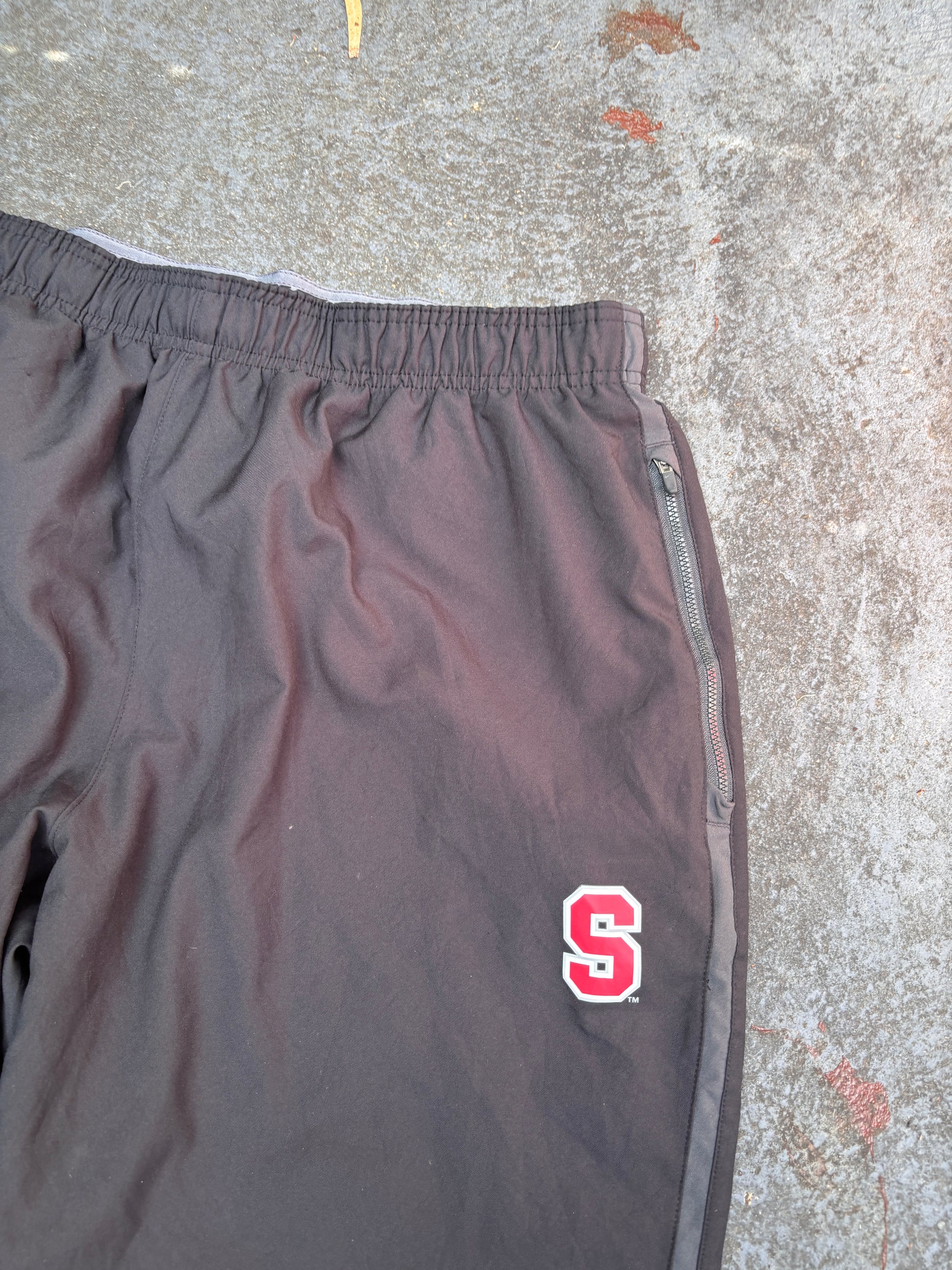 Nike Dri-Fit Track Pants Size XXL Black School Team Logo Wide Leg Ankle Zip