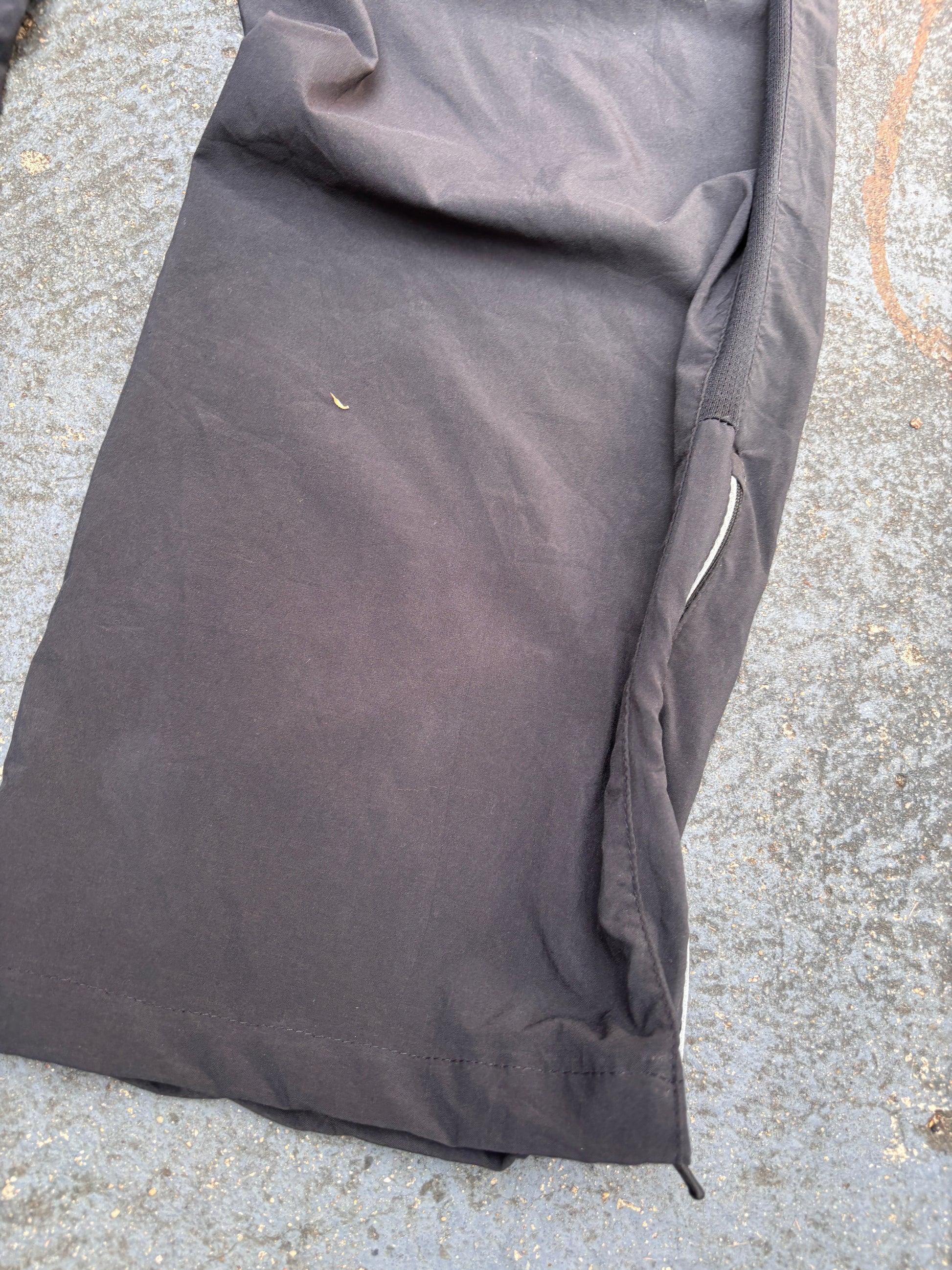 Nike Dri-Fit Track Pants Size XL Black Detail Running Gym Wide Leg Ankle Zip