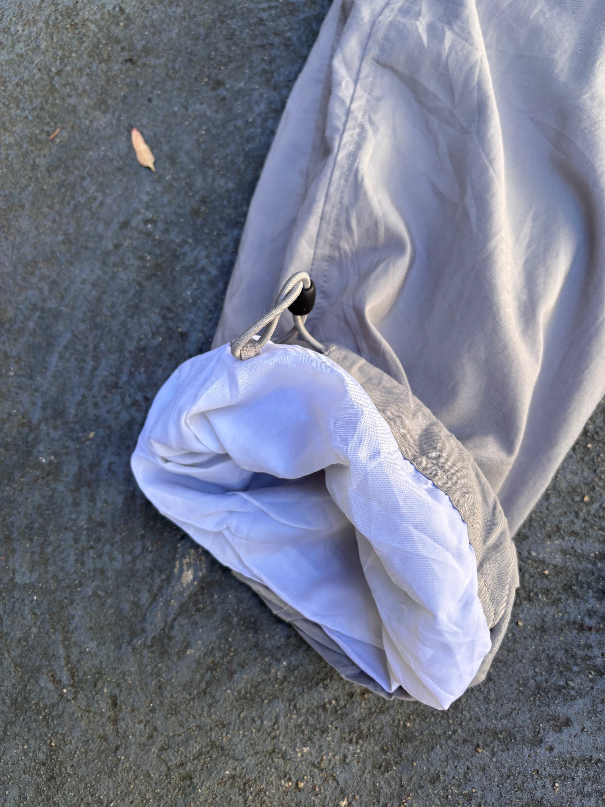 Vintage Y2K Nike Track Pants Size S Grey Navy Swoosh Bungee Ankle