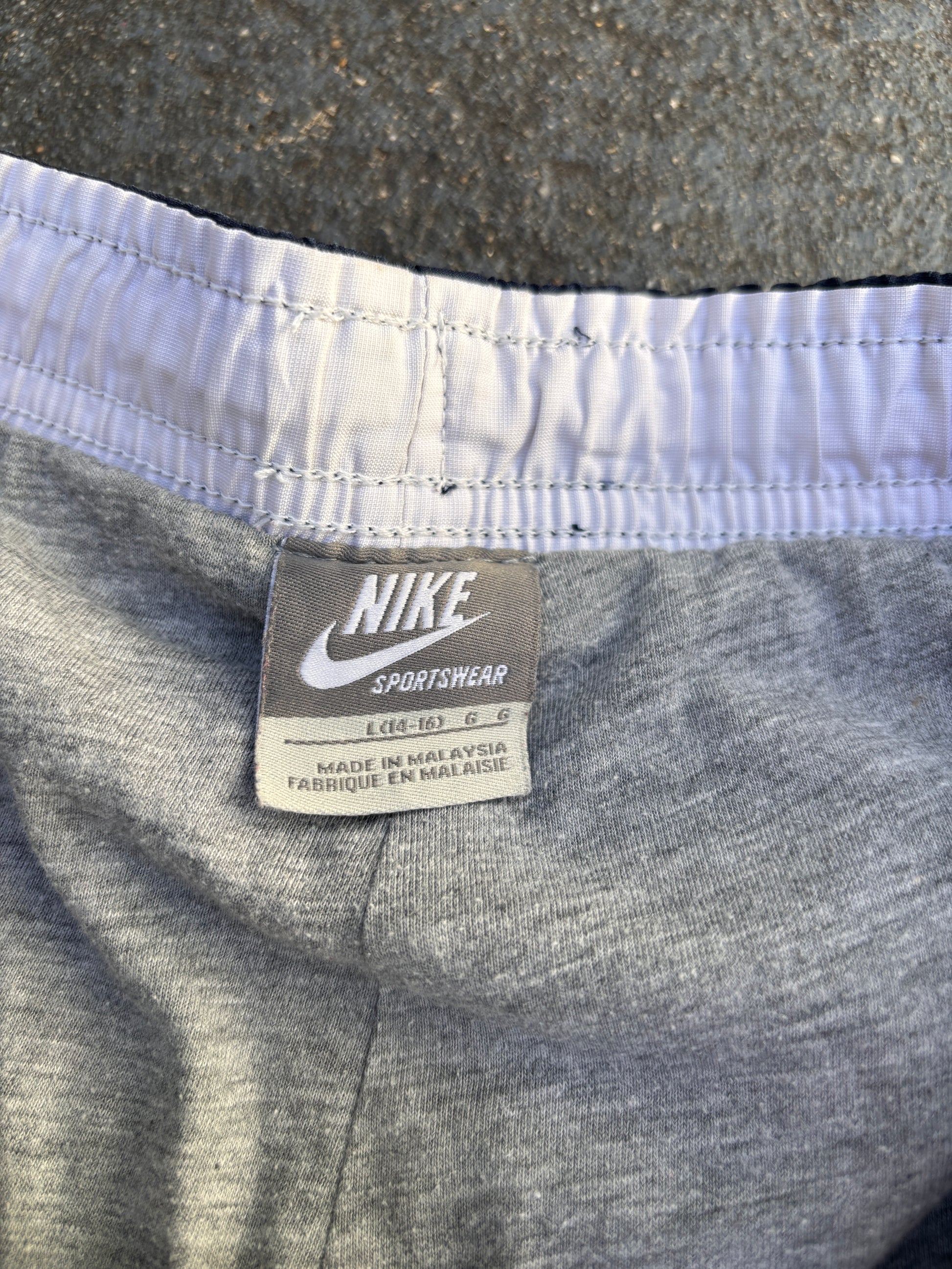 Vintage Y2K Nike Track Pants Women’s Size L Navy White Side Detail Ankle Zip