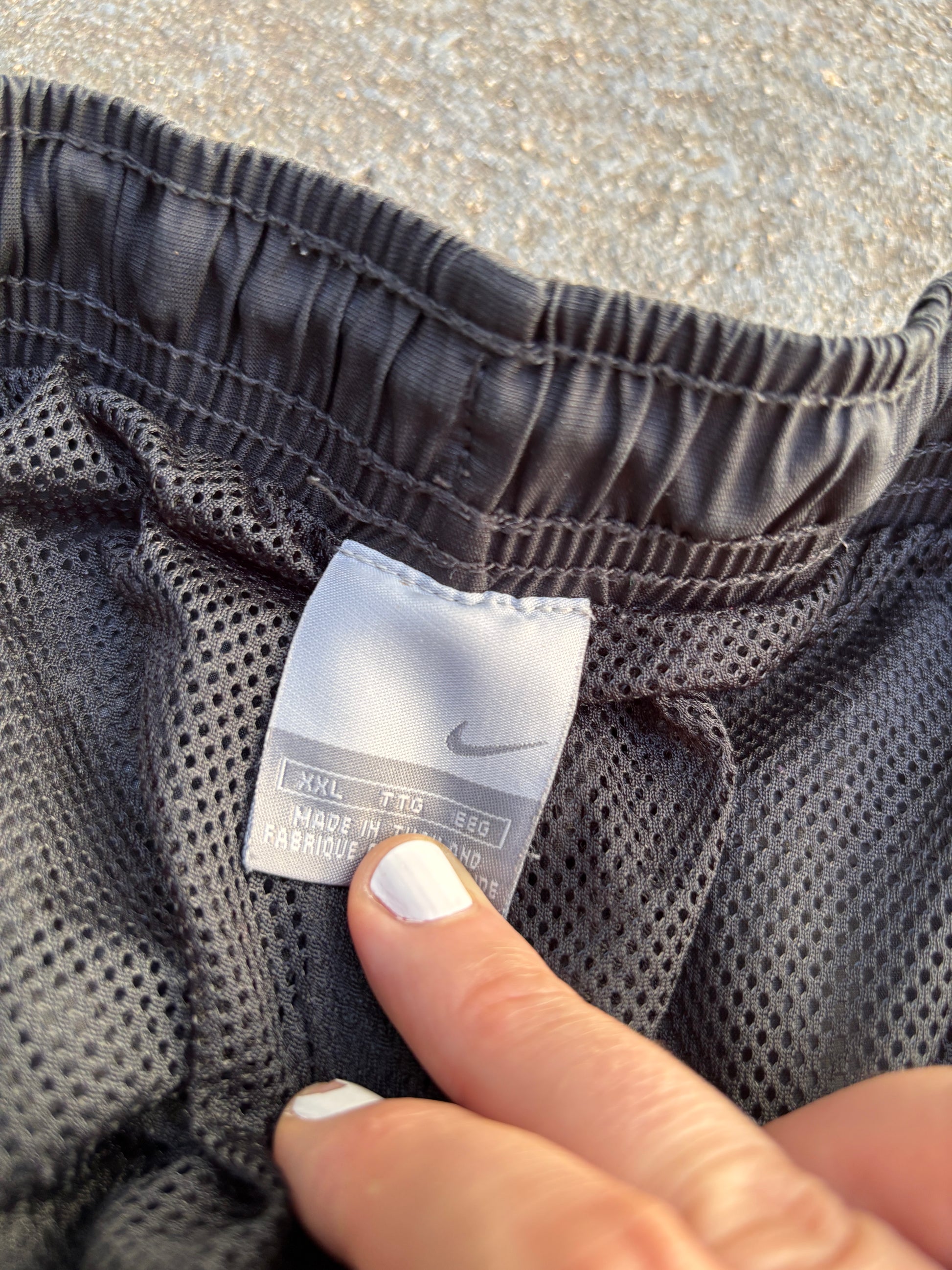 Vintage Y2K Nike Track Pants Size XL Black Grey Piping Classic Wide Leg Ankle Zip