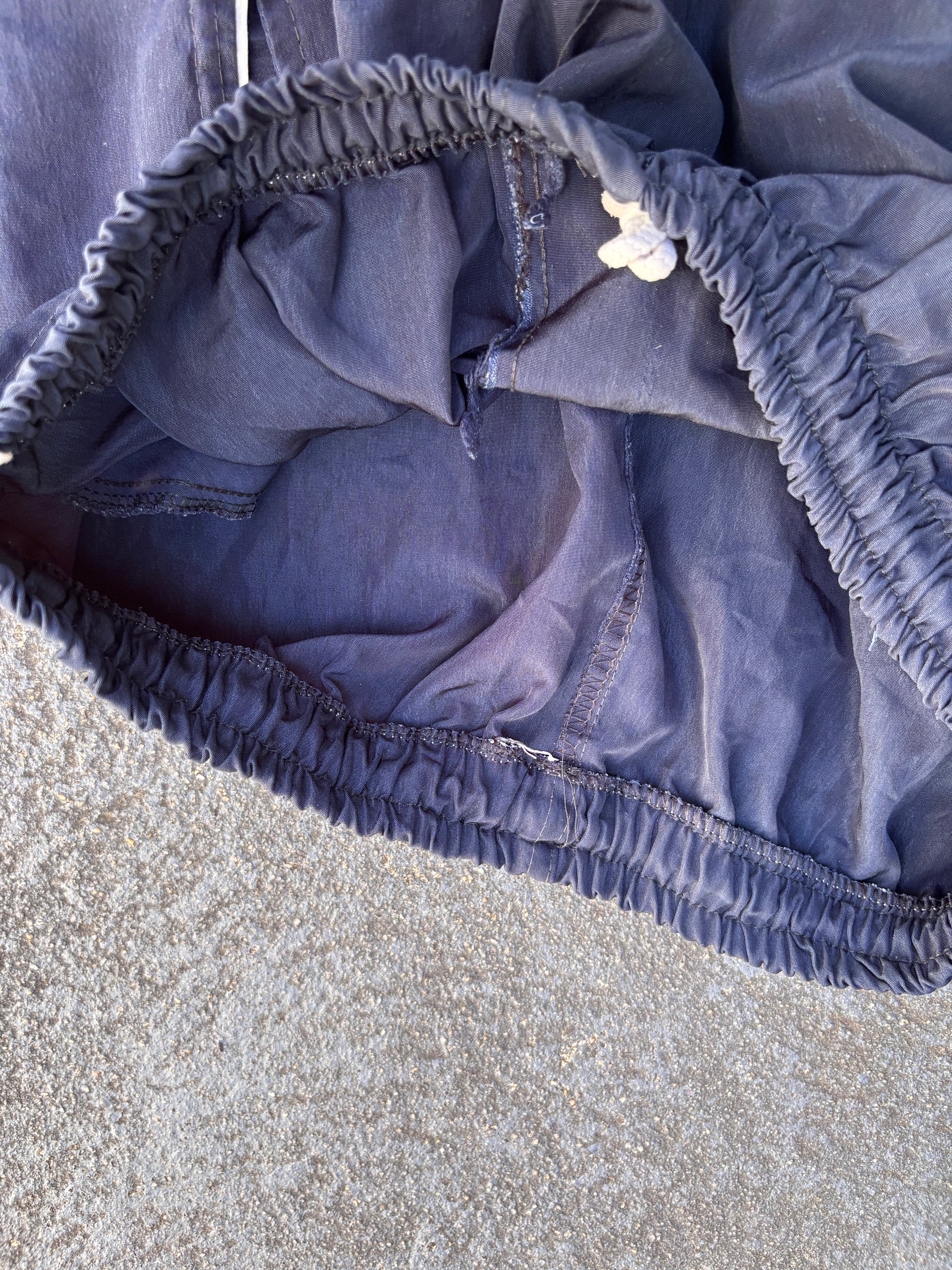 Vintage Y2K Nike Track Pants Size L Navy White Piping Embroidered Swoosh Wide Leg