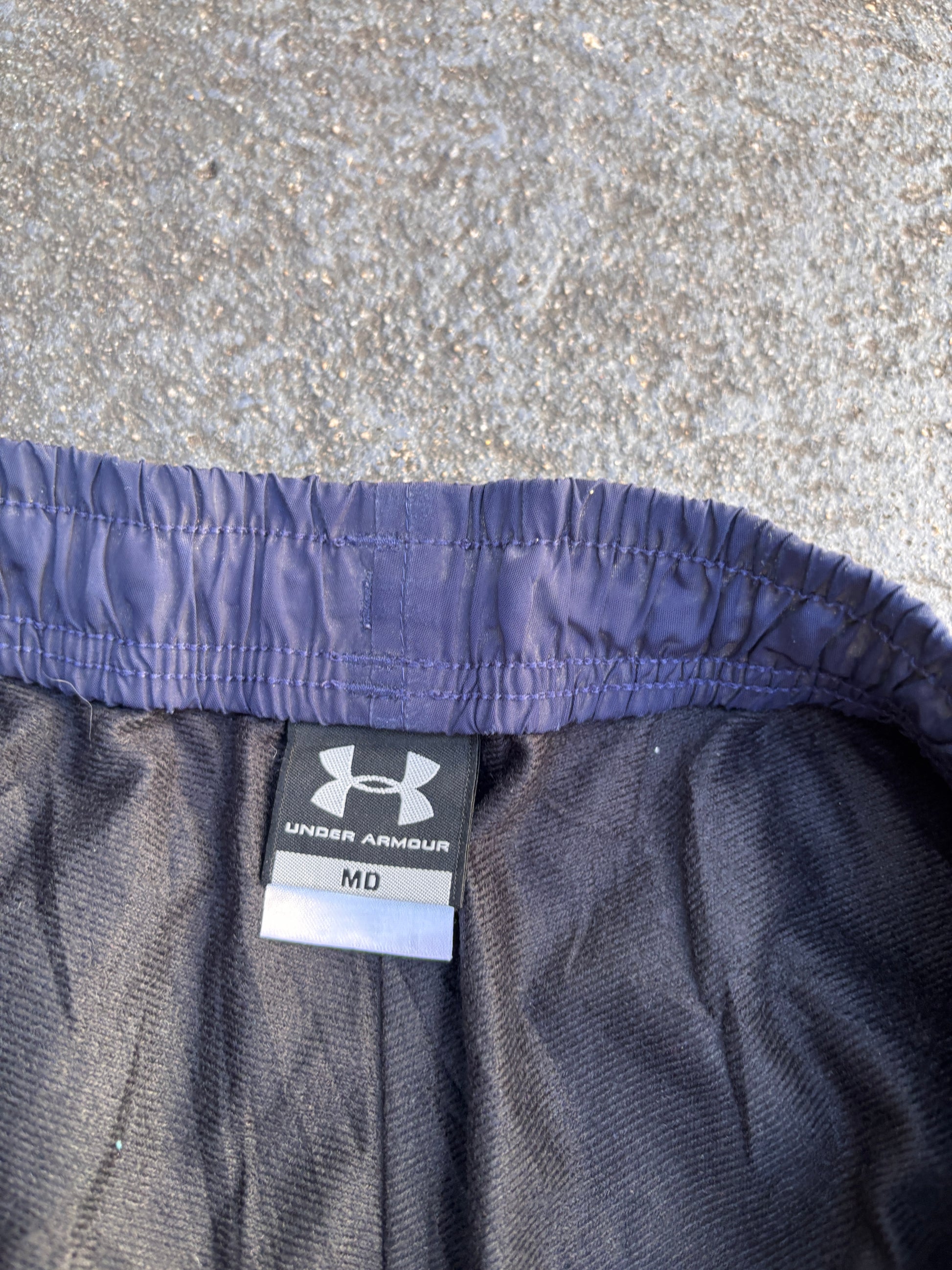 Vintage Y2K Under Armour Track Pants Size M Navy White Detail Japan Release