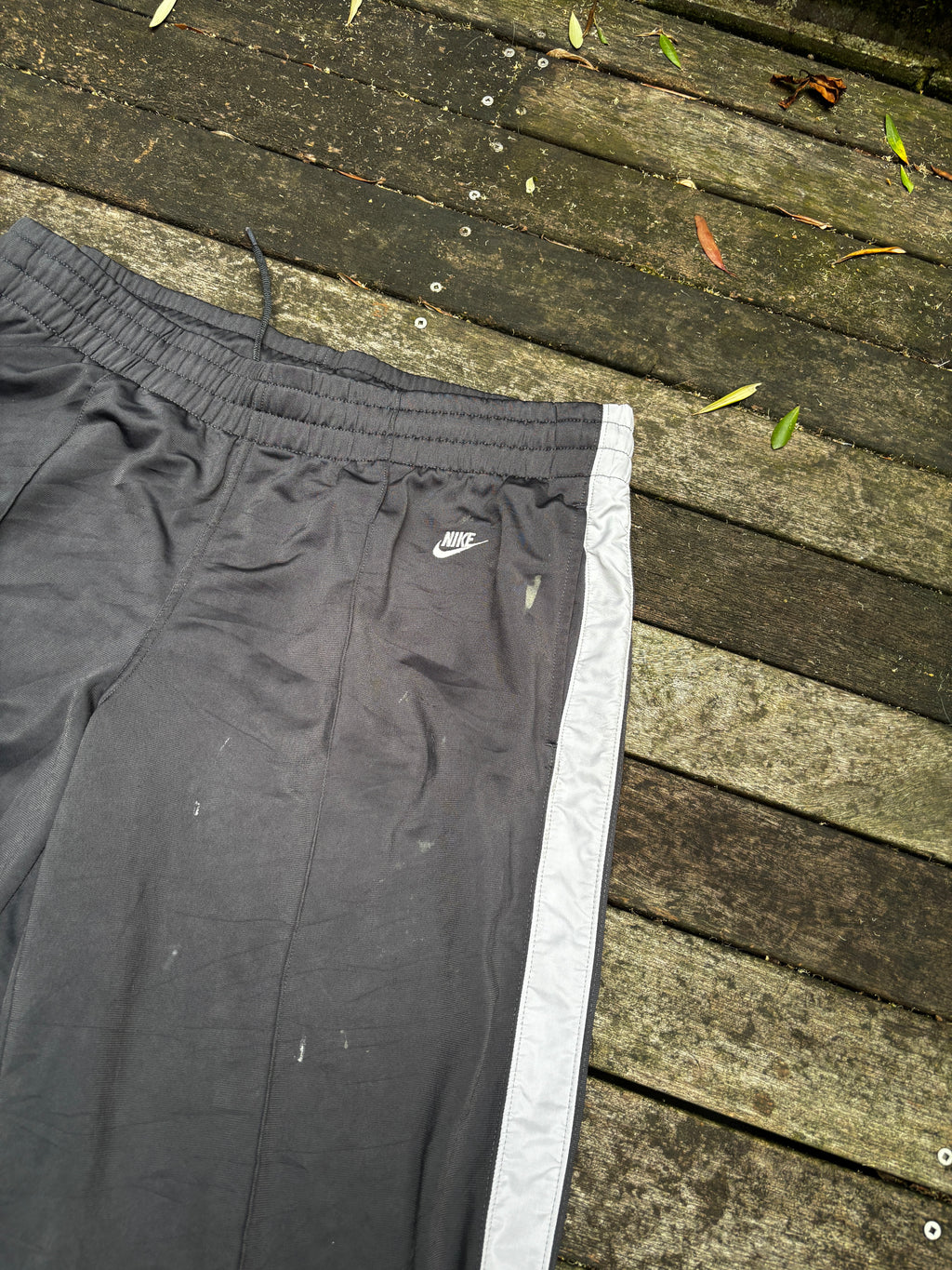 Vintage Nike Pleated Track Pants Size L Dark Grey
