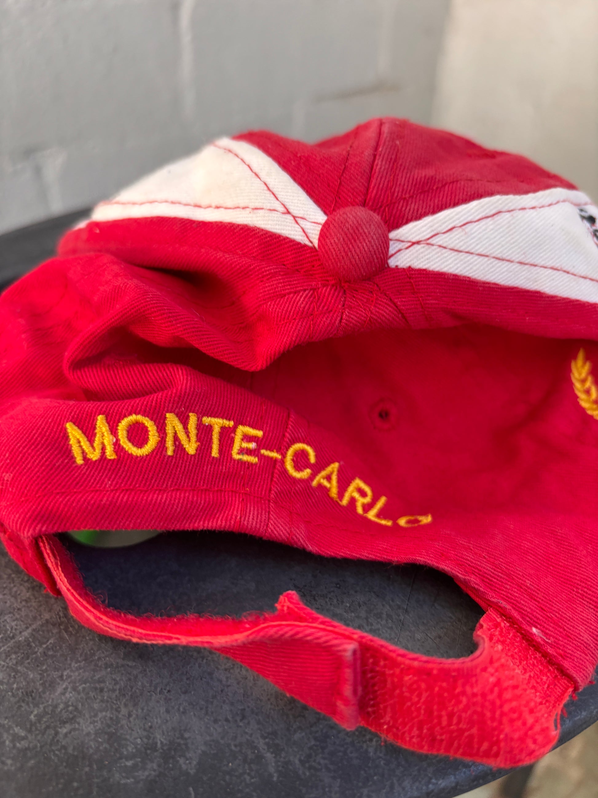 Vintage Y2K Monoco GP F1 Racing Hat Size S or Youth Flame Brim Embroidered Logo