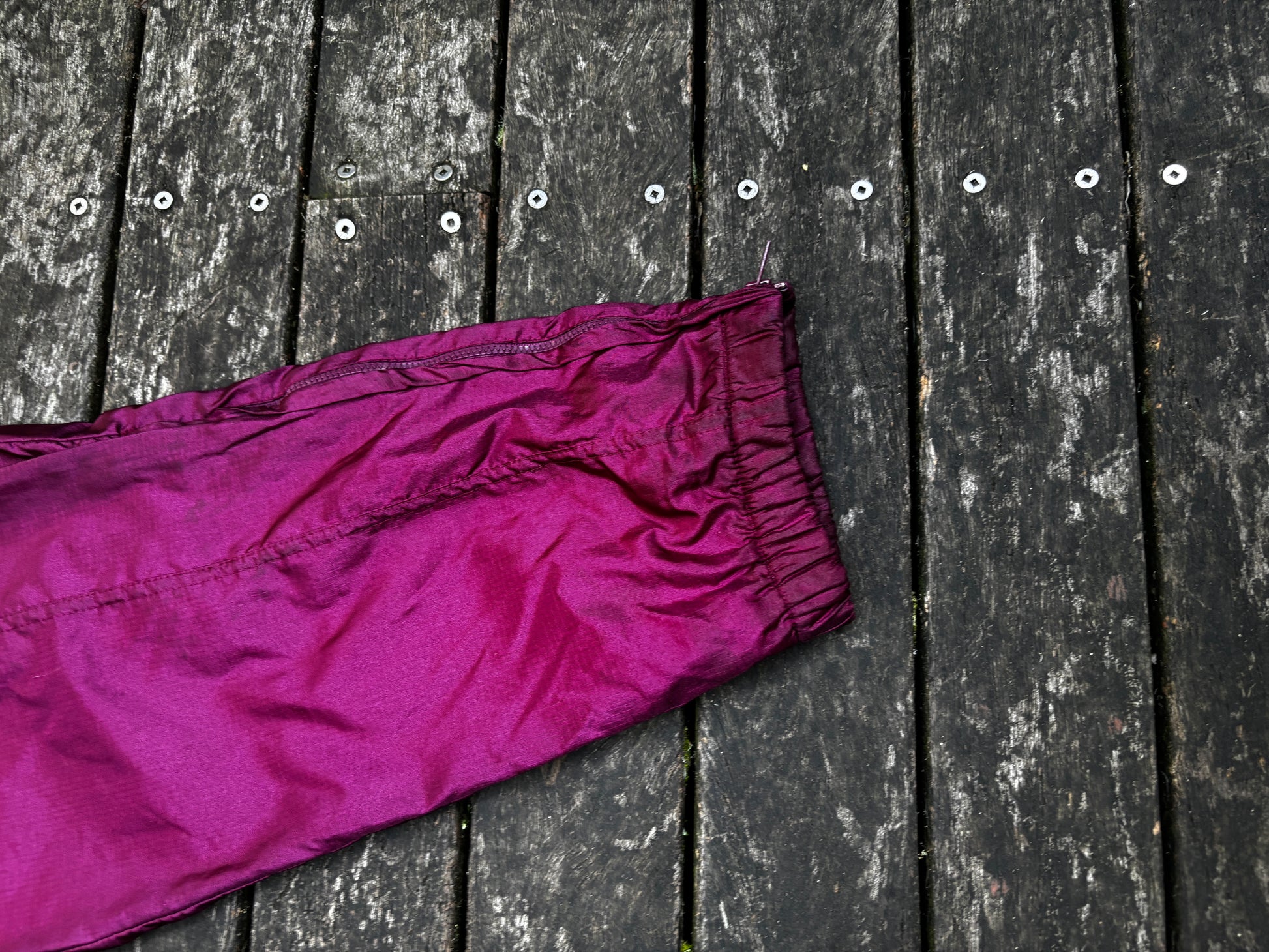 Vintage Nike Track Pants Size L Burgundy Nylon Windbreakers