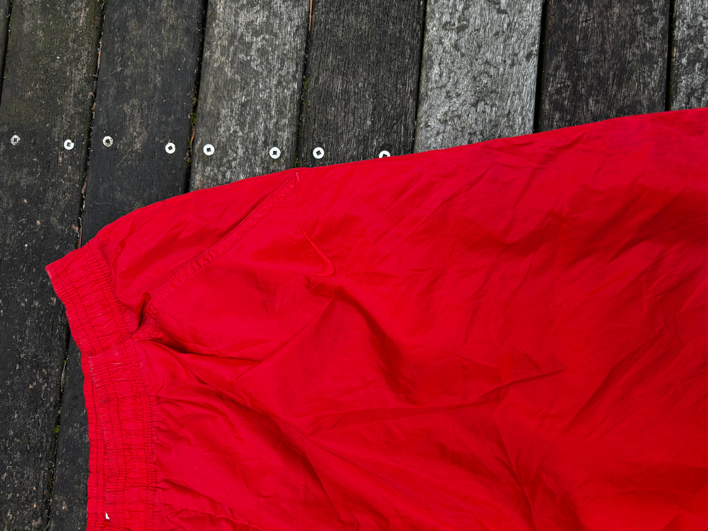 90's Nike Red on Red Nylon Lightweight Winderbreaker Track Pants