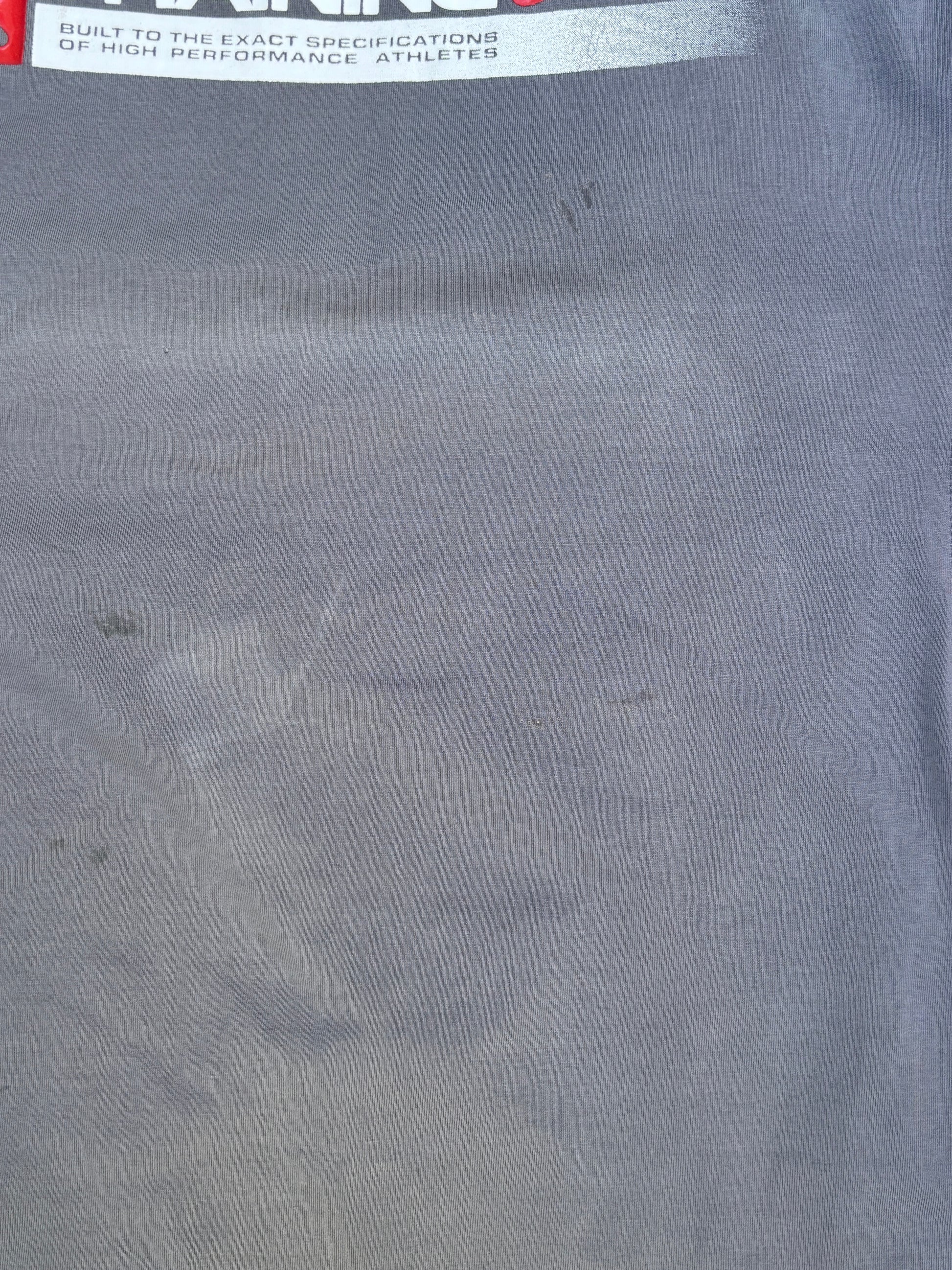Vintage Y2K Nike Dri-Fit T-Shirt Size M Grey Red Textured Front Graphic Swoosh