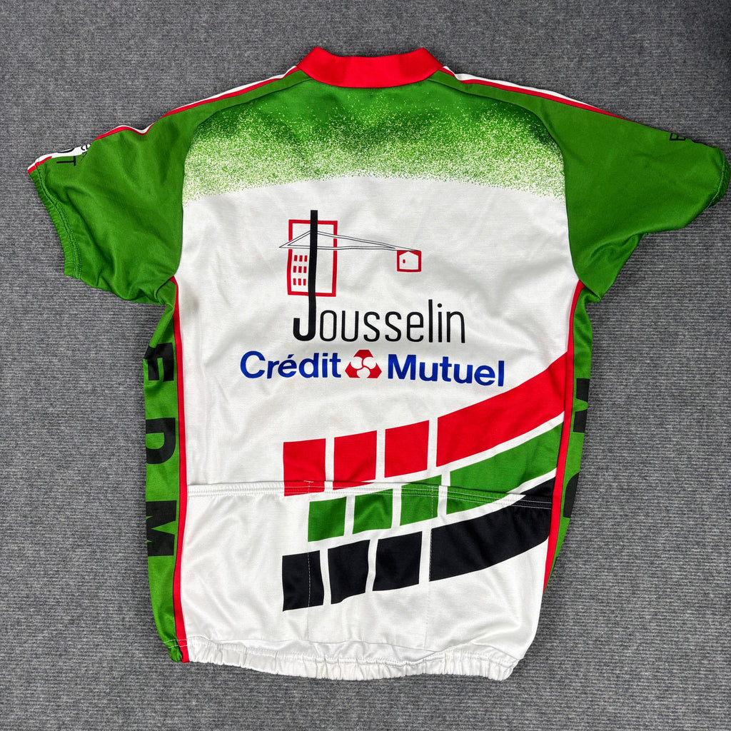 Vintage 90s EDM Cycling Jersey Men's Medium White Multi Made in Italy