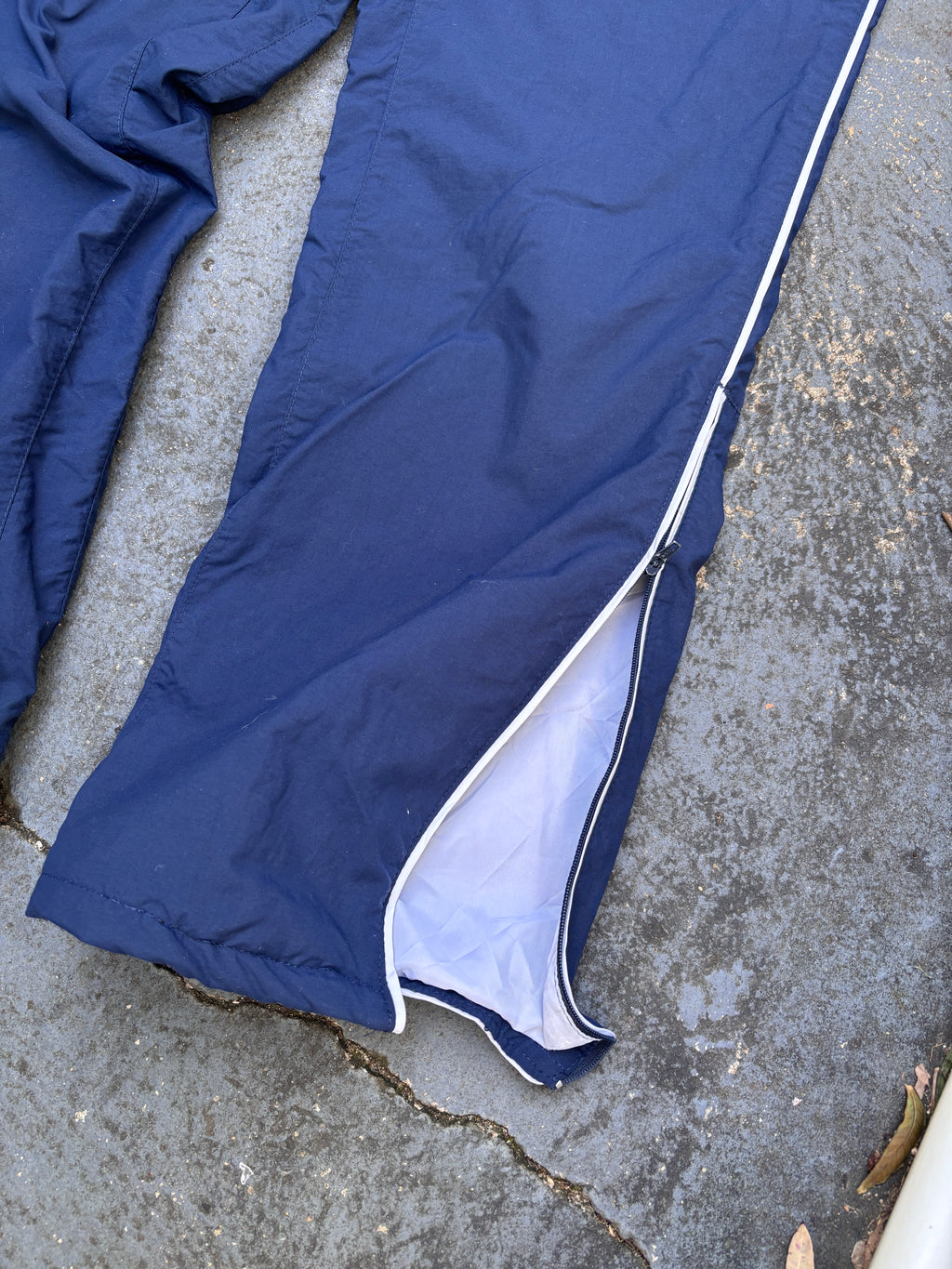 Vintage Y2K Nike Track Pants S Navy White Detail Wide Leg Windbreakers
