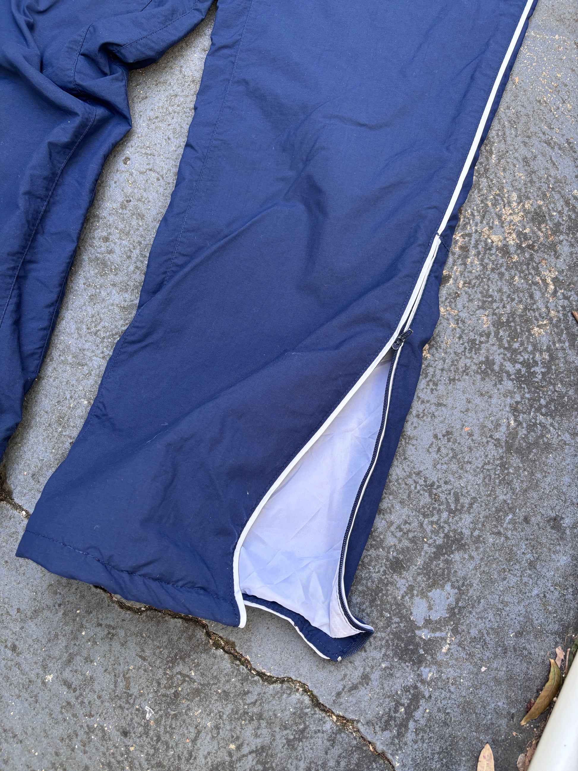 Vintage Y2K Nike Track Pants S Navy White Detail Wide Leg Windbreakers