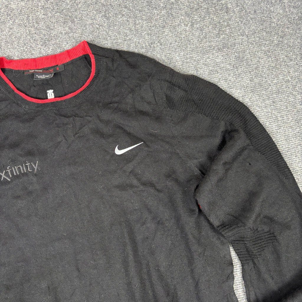 Nike x Tiger Woods Knit Jumper Men's Medium Black Red Golf Knit