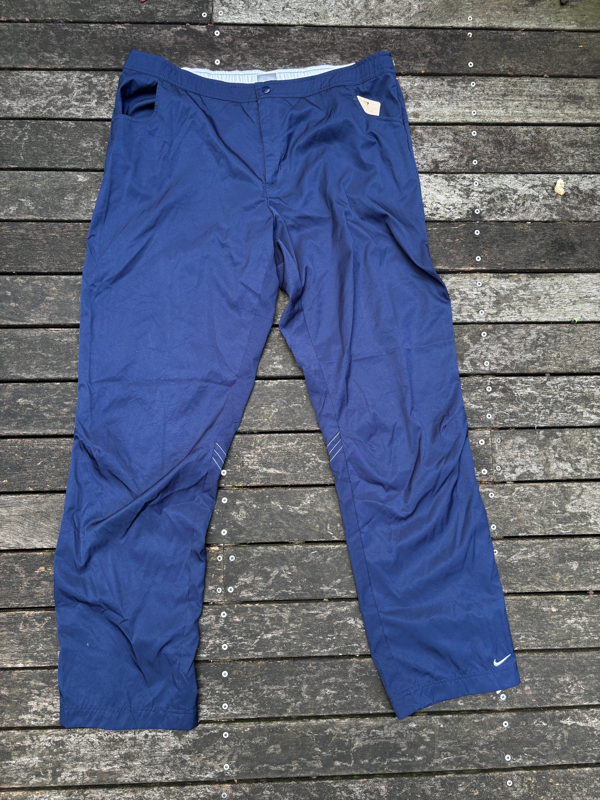 Vintage Y2K Nike Nylon Chino Pants Sz XL Navy Womens