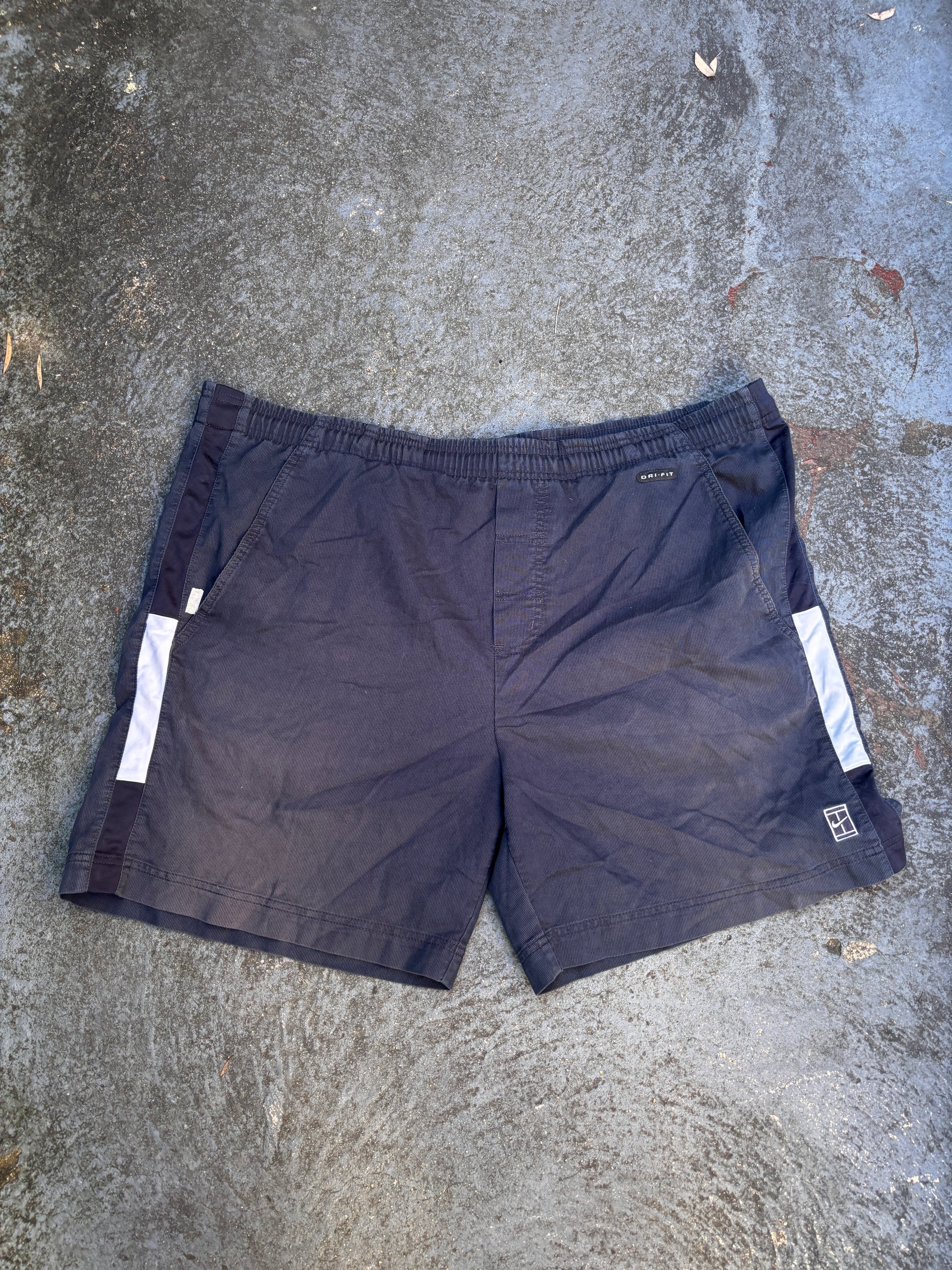 Vintage 90s Nike Court Corduroy Shorts Size L Navy White Detail Court Logo