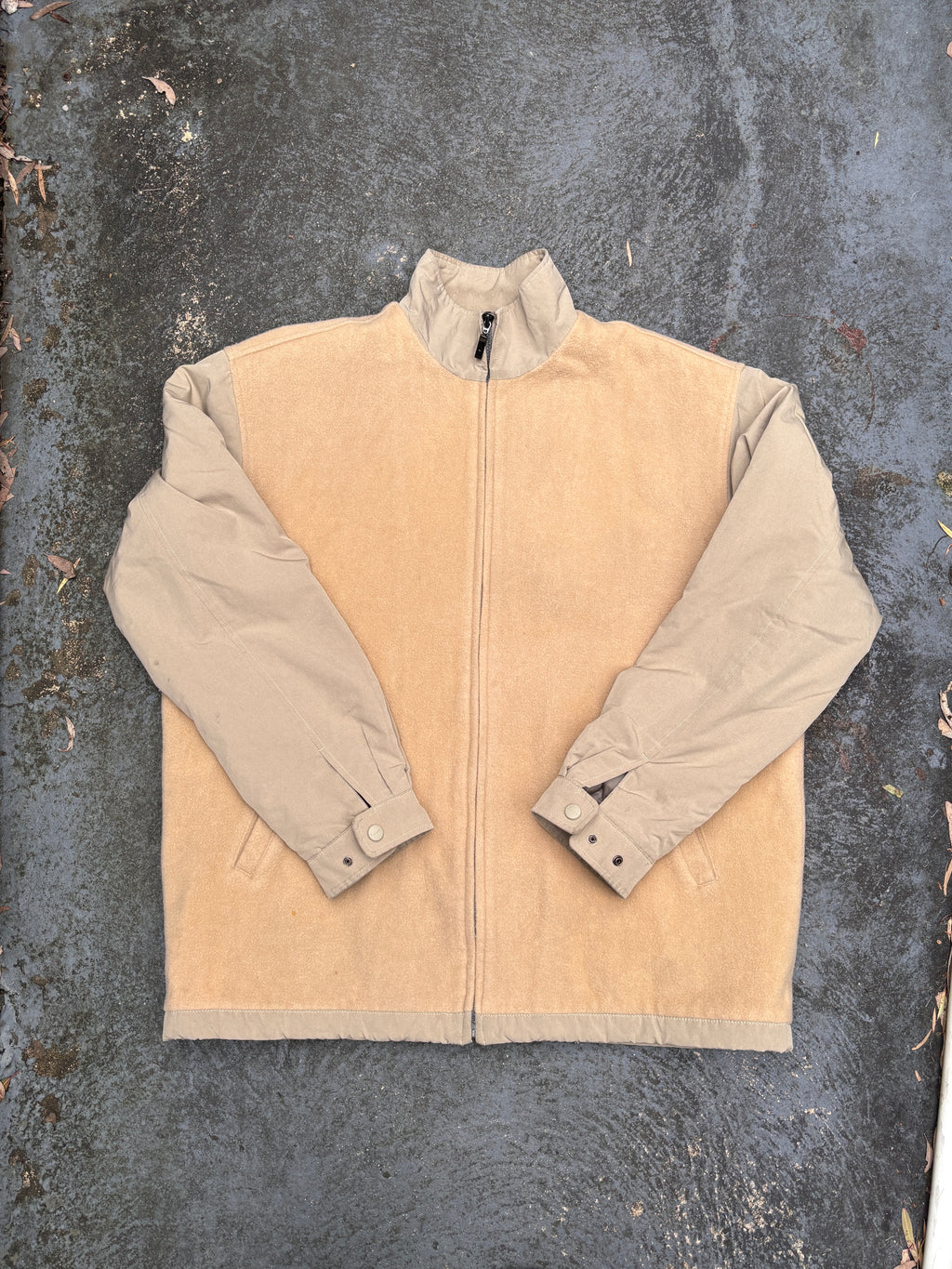 Vintage 90s Nike Golf Jacket Size XL Khaki Tan Textured Body 90s Logo Full Zip