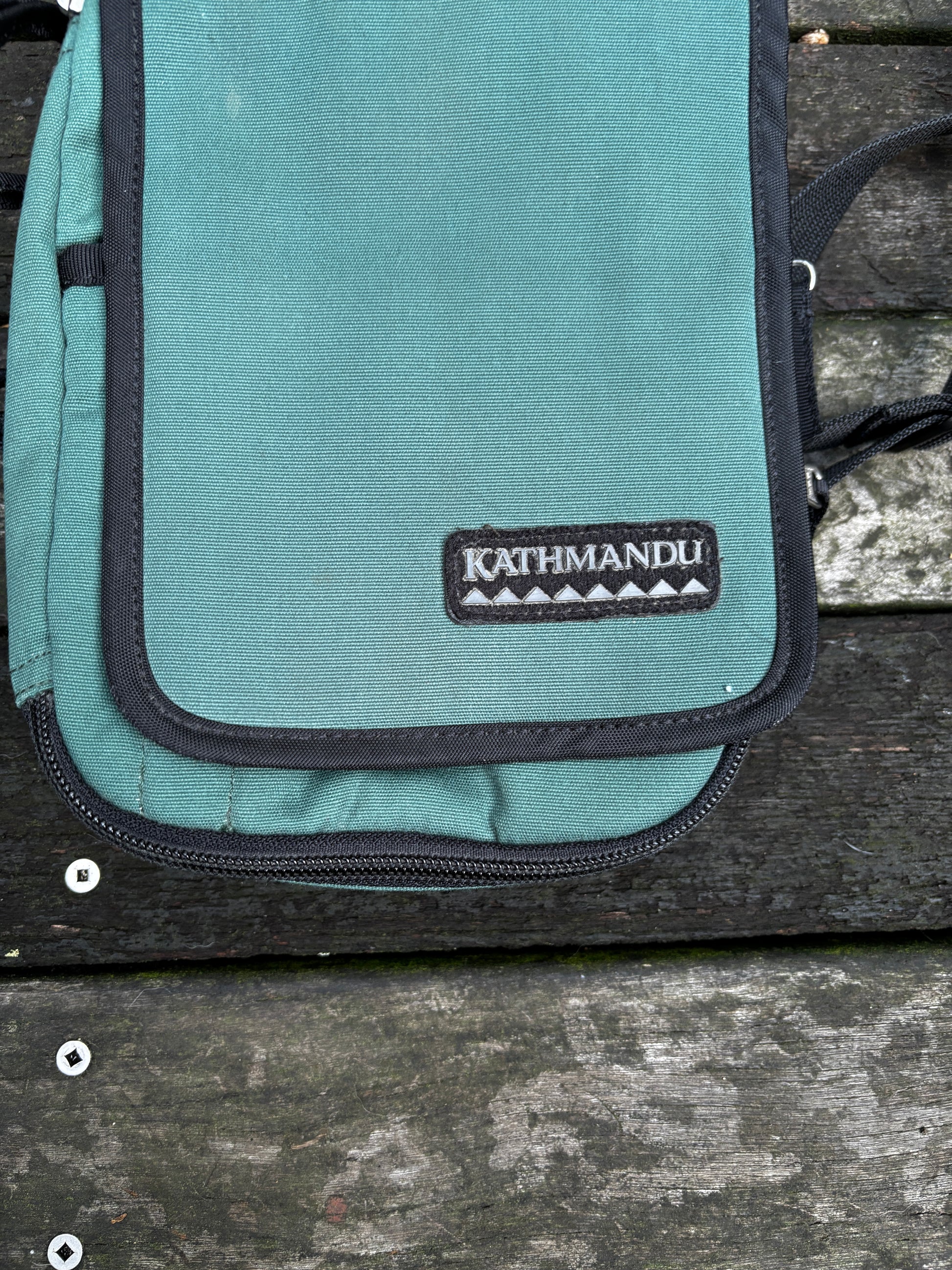 Vintage Kathmandu Shoulder Bag Small Satchel Green Gorpcore Utilty