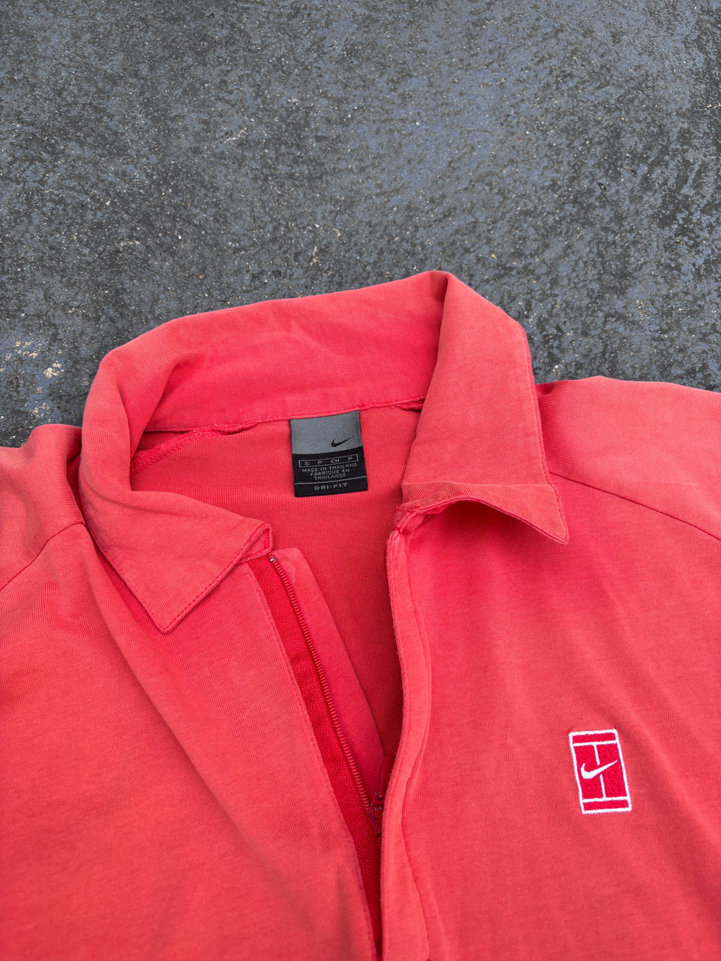 Vintage Y2K Nike Court Polo Men’s S Red w Nike Court Logo 1/4 Zip Stretchy