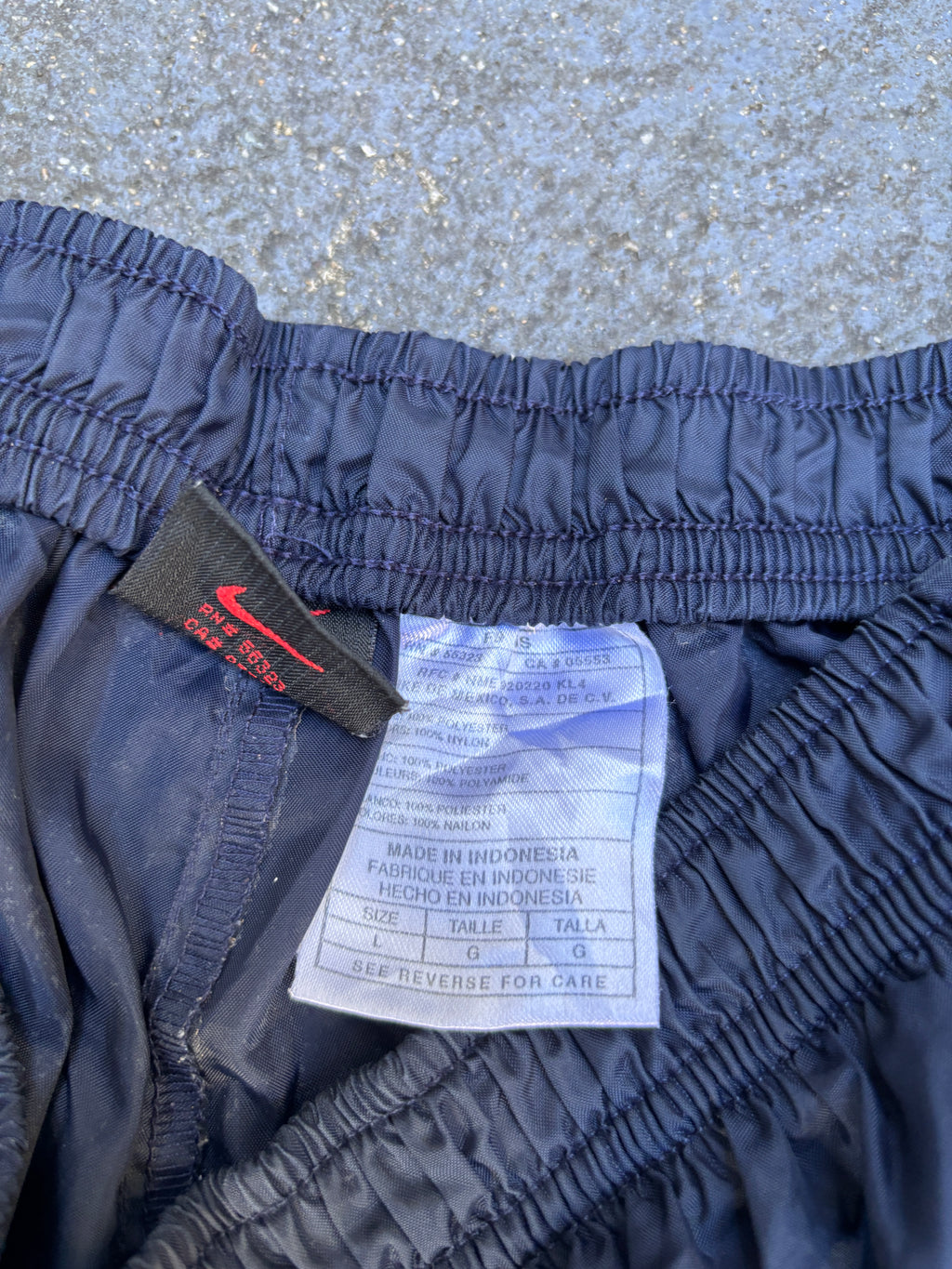 Vintage 90s Nike Track Pants M Navy Detail White Spell Out Tearaway Windbreakers
