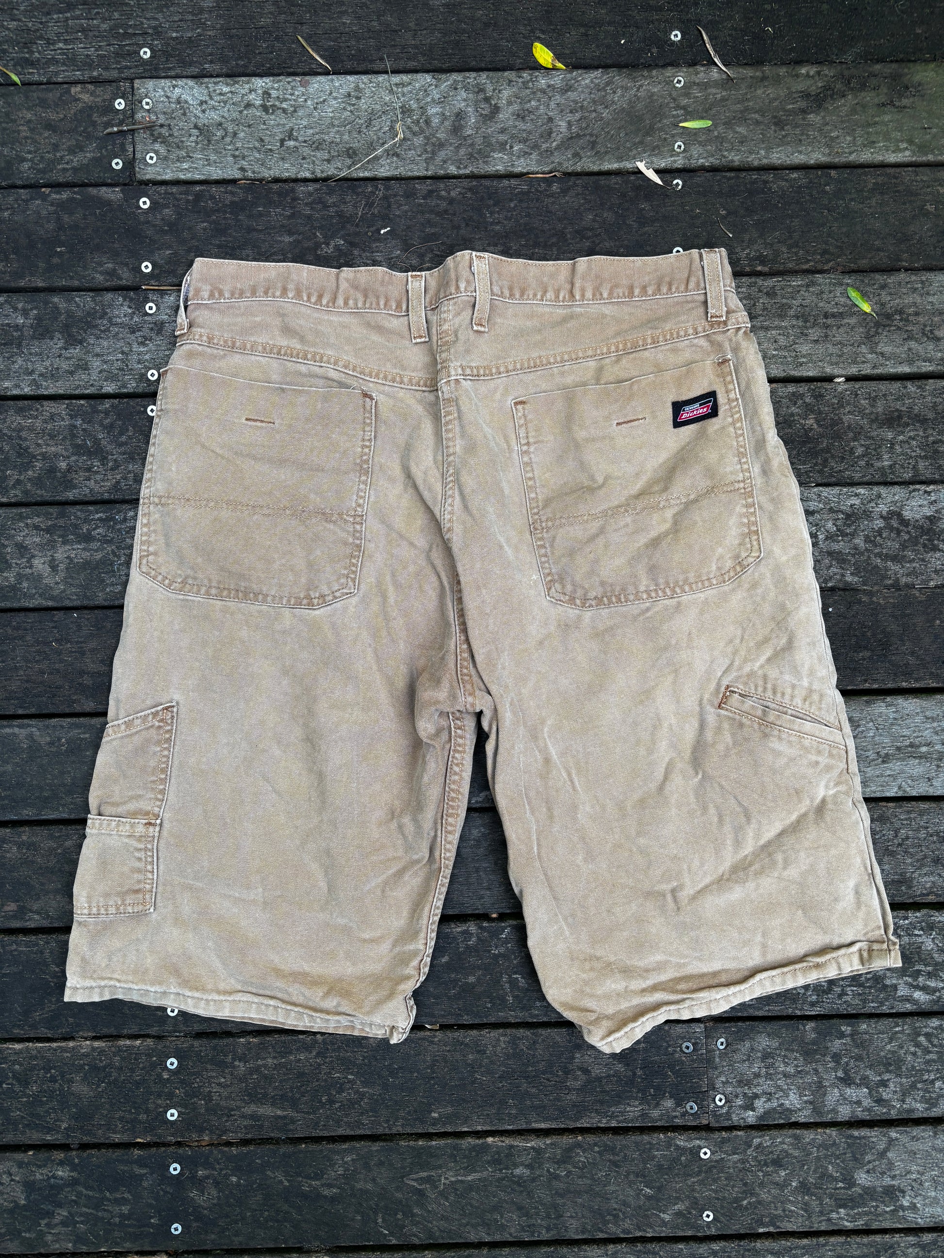 Dickies Denim Workwear Shorts Size 36in Tan