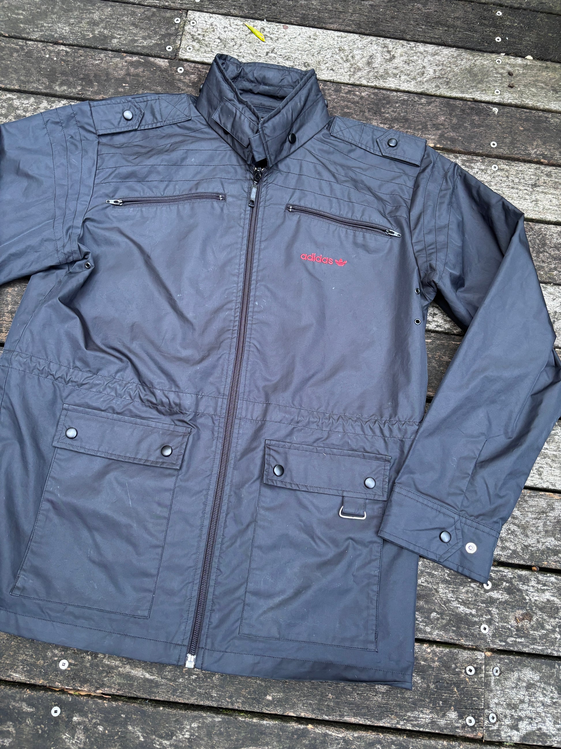 Y2K Adidas Racing Jacket Size S Black