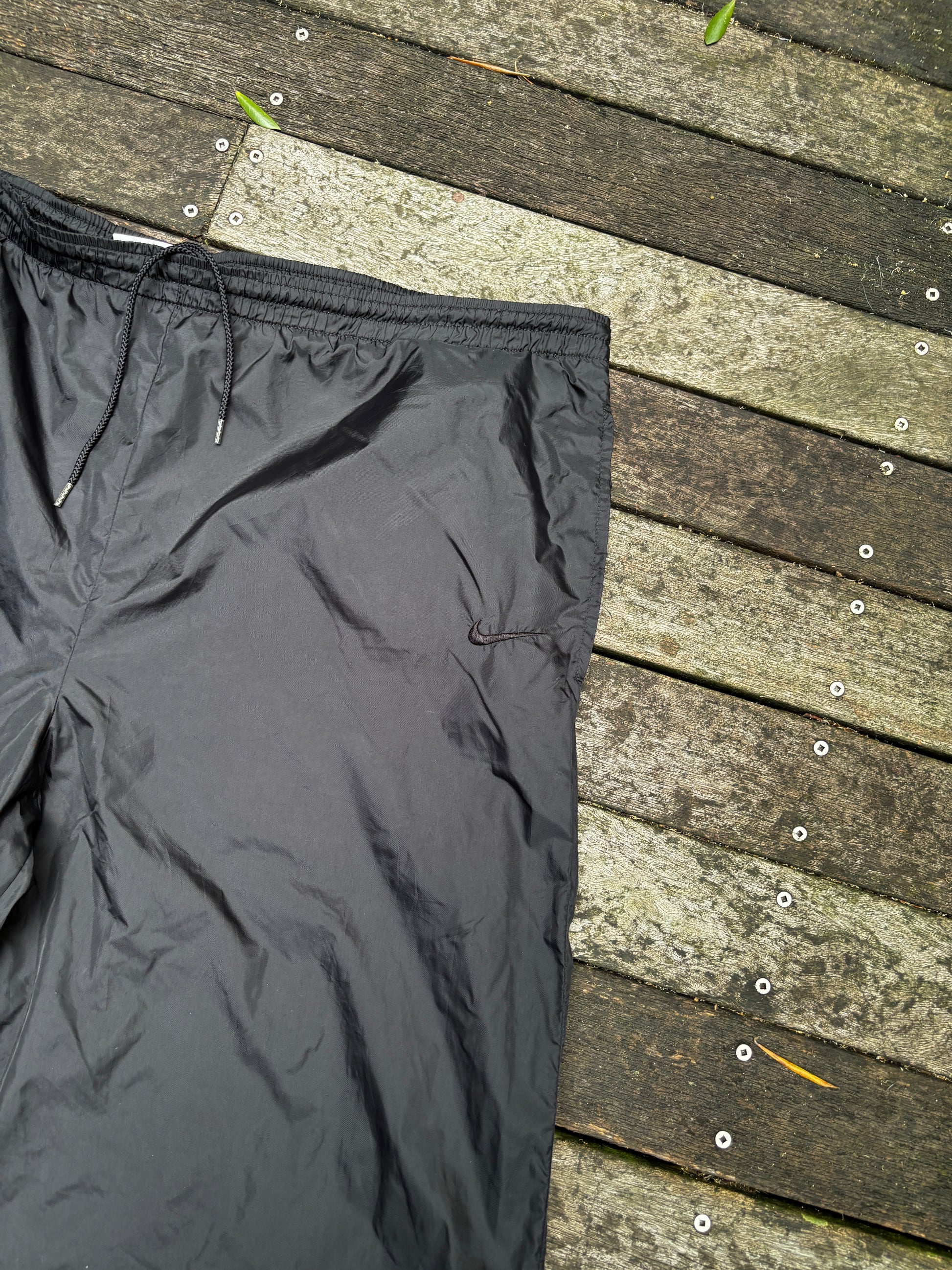 Vintage 90's Black Nike Track Pants Size XL Nylon Windbreaker