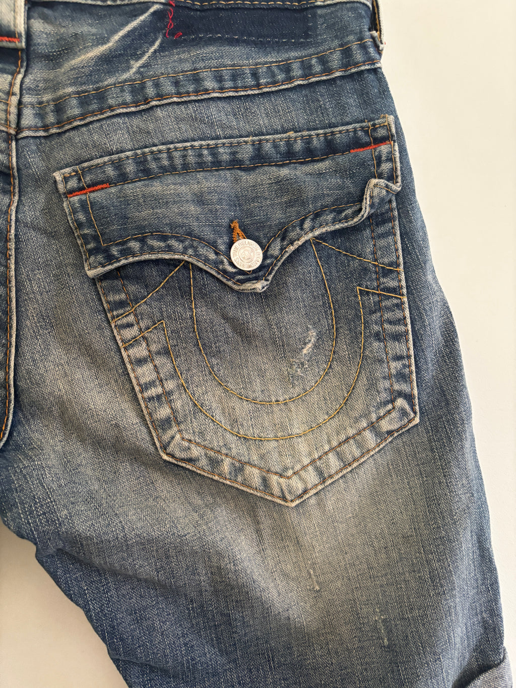 Y2K True Religion Billy Denim Shorts Jorts Size 36